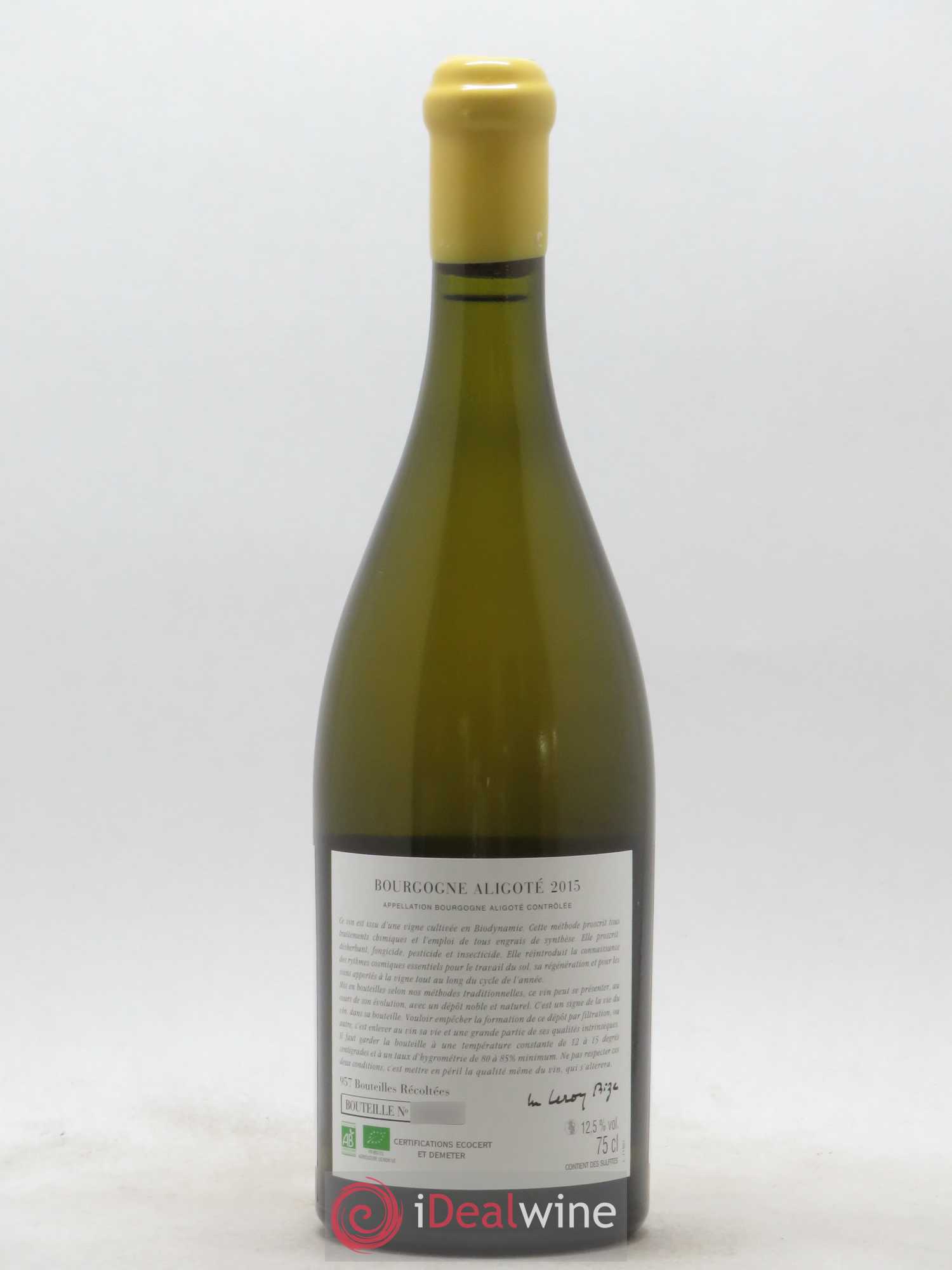 Bourgogne Aligoté Sous Chatelet d'Auvenay (Domaine) 2015 - Lot de 1 bouteille - 1