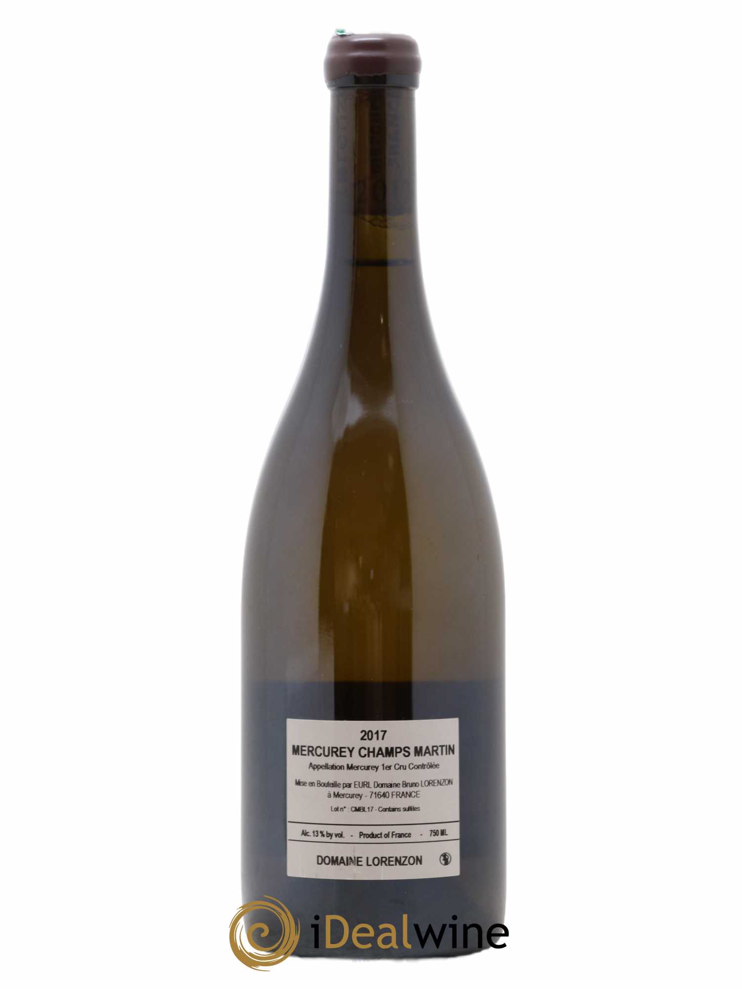 Mercurey 1er Cru Les Champs Martin Bruno Lorenzon 2017 - Lot de 1 bouteille - 1