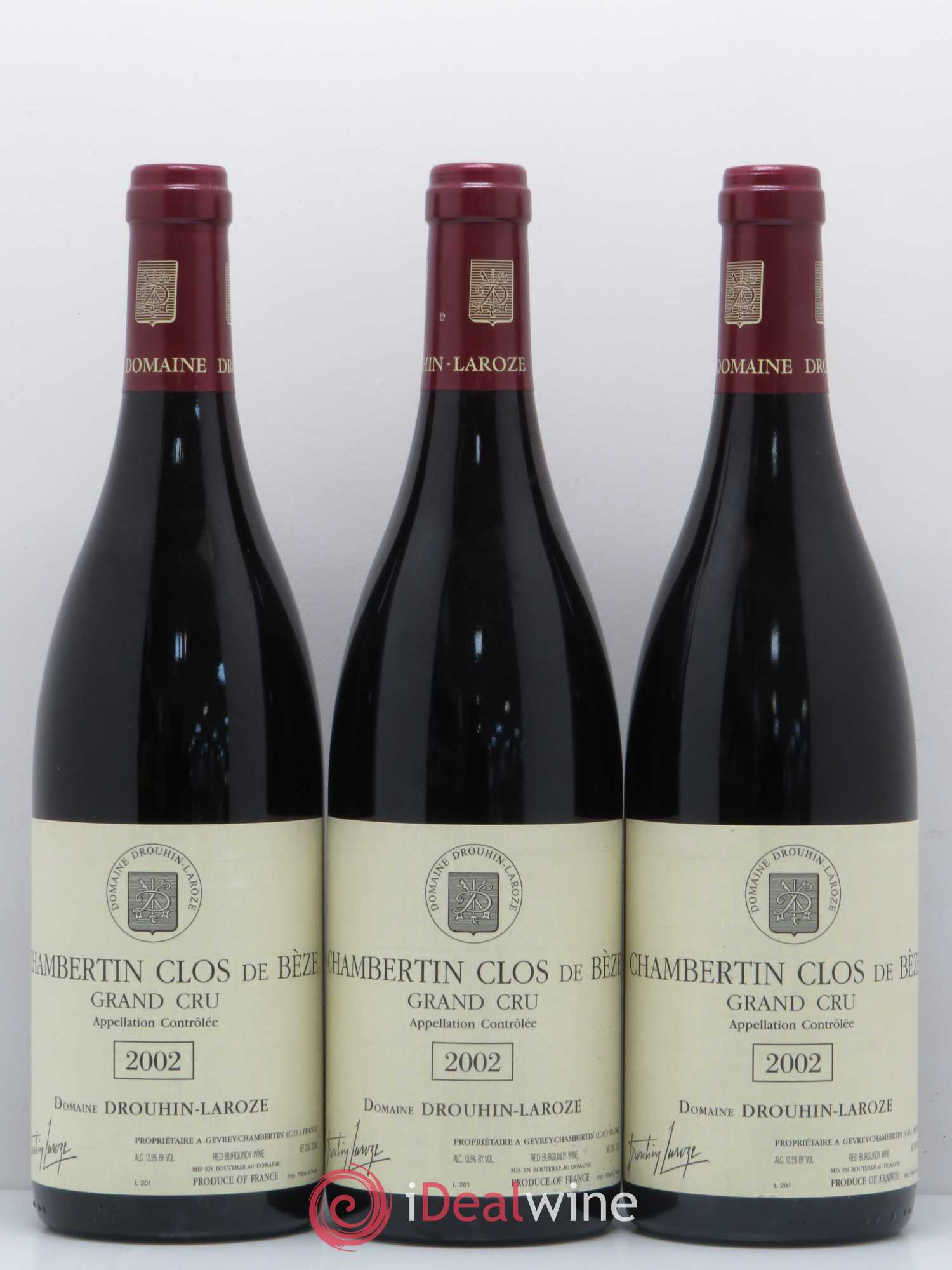 Chambertin Clos de Bèze Grand Cru Domaine Drouhin-Laroze 2002 - Lot de 3 bouteilles - 0
