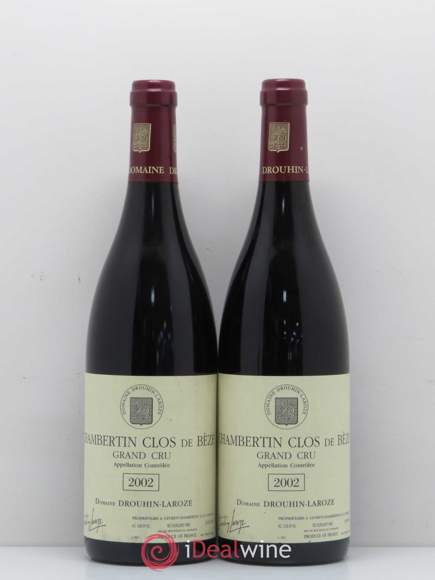 Chambertin Clos de Bèze Grand Cru Domaine Drouhin-Laroze 2002 - Lot de 2 bouteilles - 0