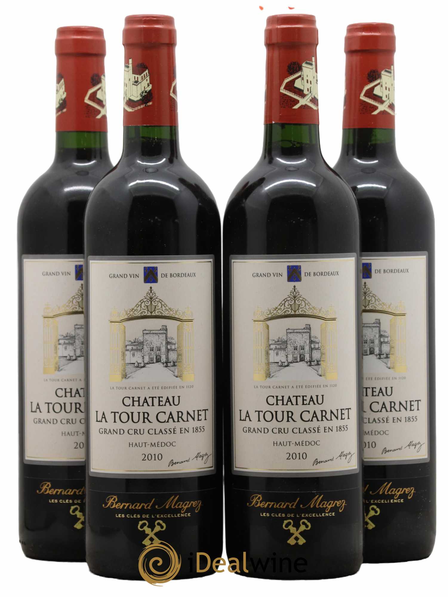 Château la Tour Carnet 4ème Grand Cru Classé 2010 - Lot de 4 bouteilles - 0