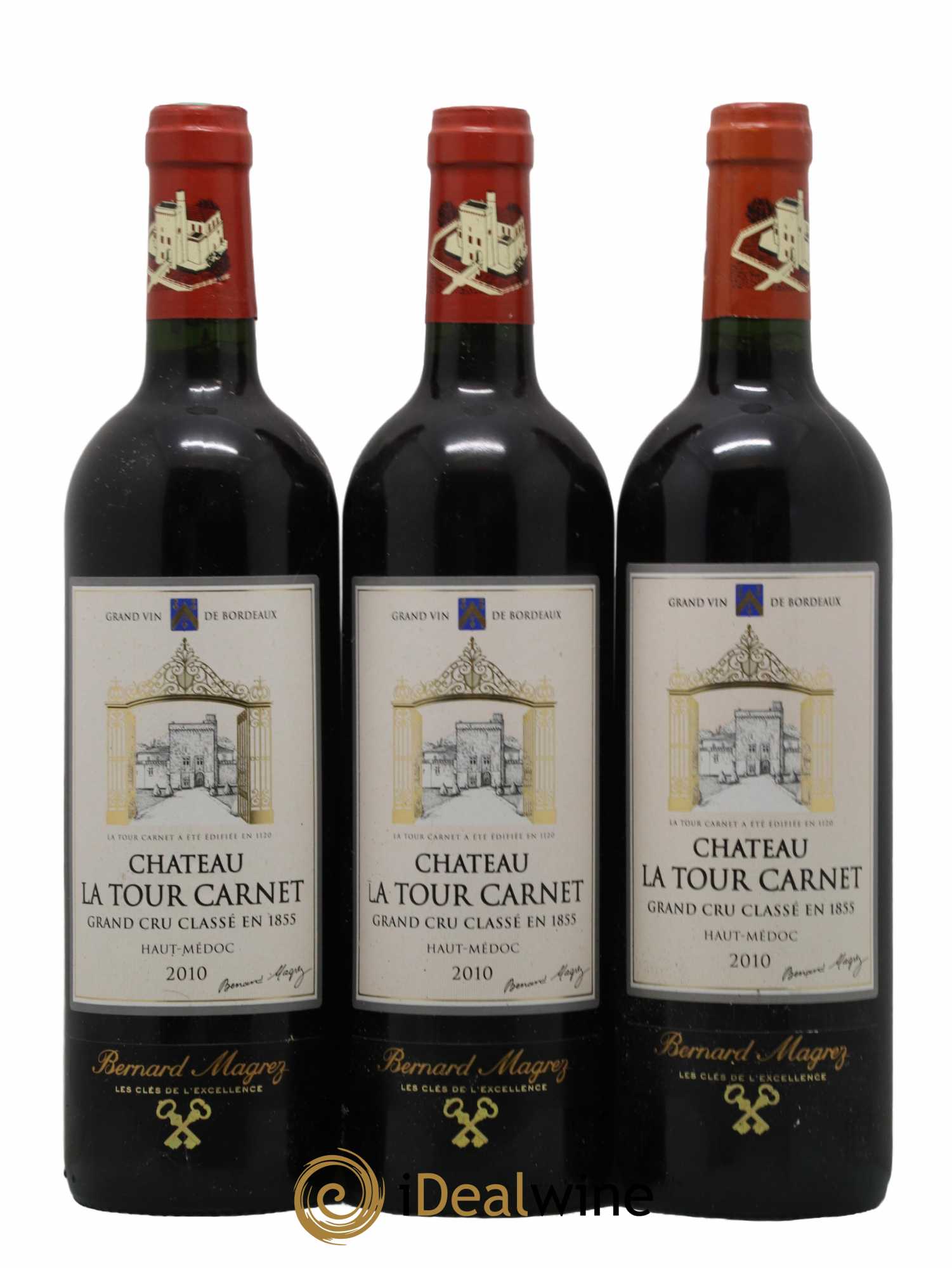 Château la Tour Carnet 4ème Grand Cru Classé 2010 - Lot de 3 bouteilles - 0