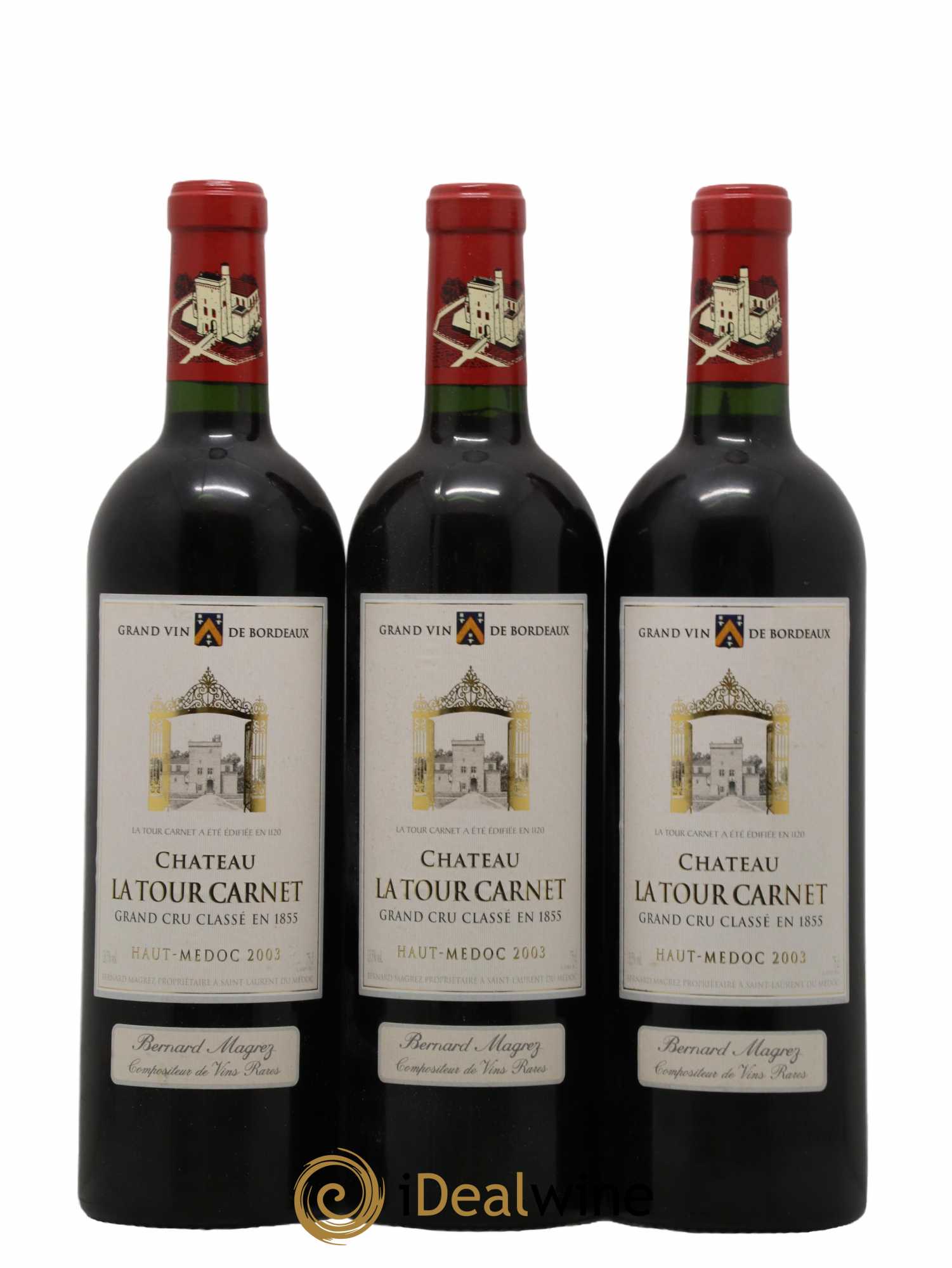 Château la Tour Carnet 4ème Grand Cru Classé 2003 - Lot de 6 bouteilles - 1