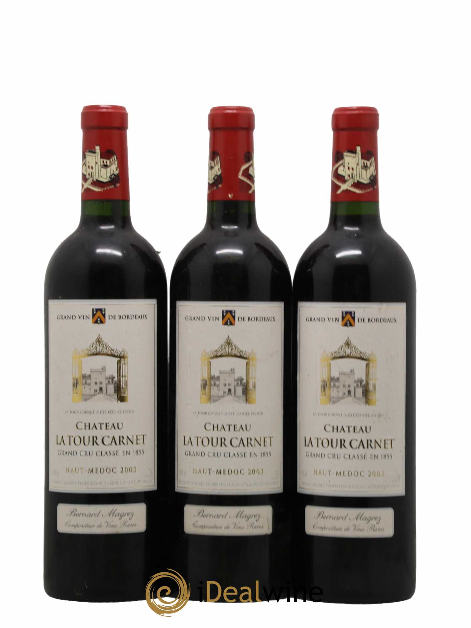 Château la Tour Carnet 4ème Grand Cru Classé 2003 - Lot de 6 bouteilles - 1