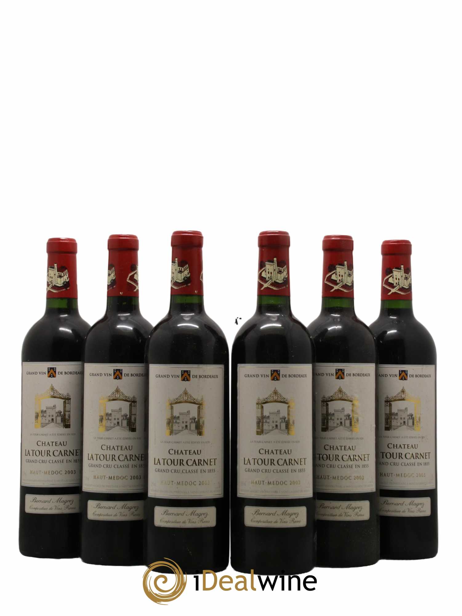 Château la Tour Carnet 4ème Grand Cru Classé 2003 - Lot de 6 bouteilles - 0