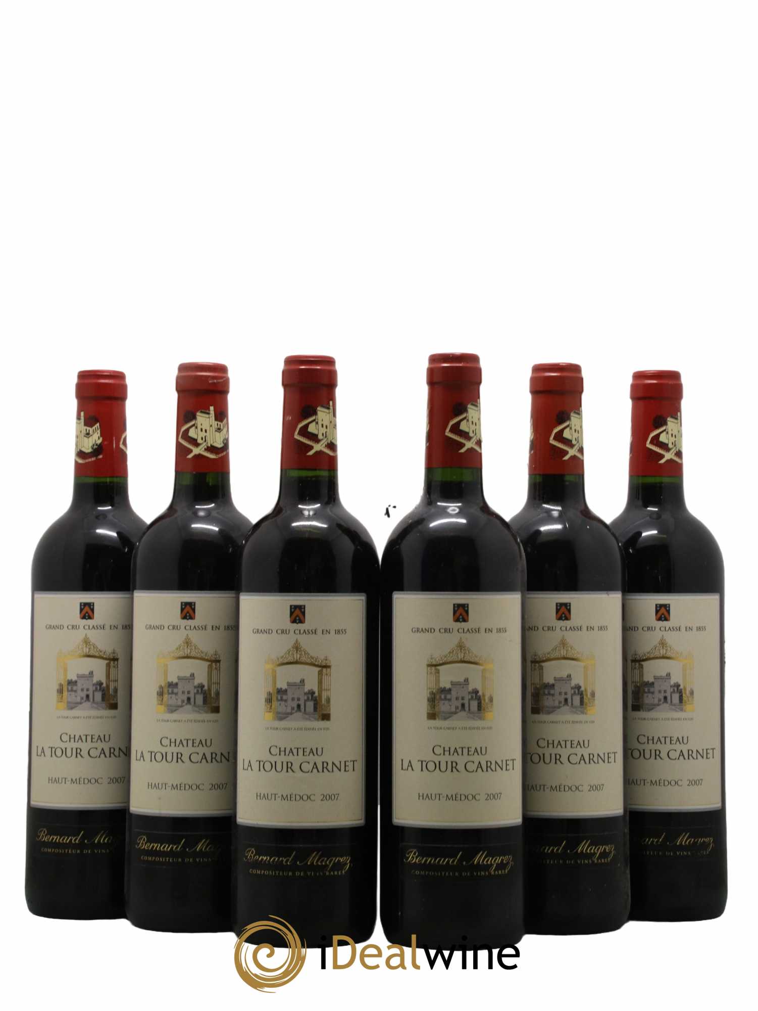 Château la Tour Carnet 4ème Grand Cru Classé 2007 - Lot de 6 bouteilles - 0