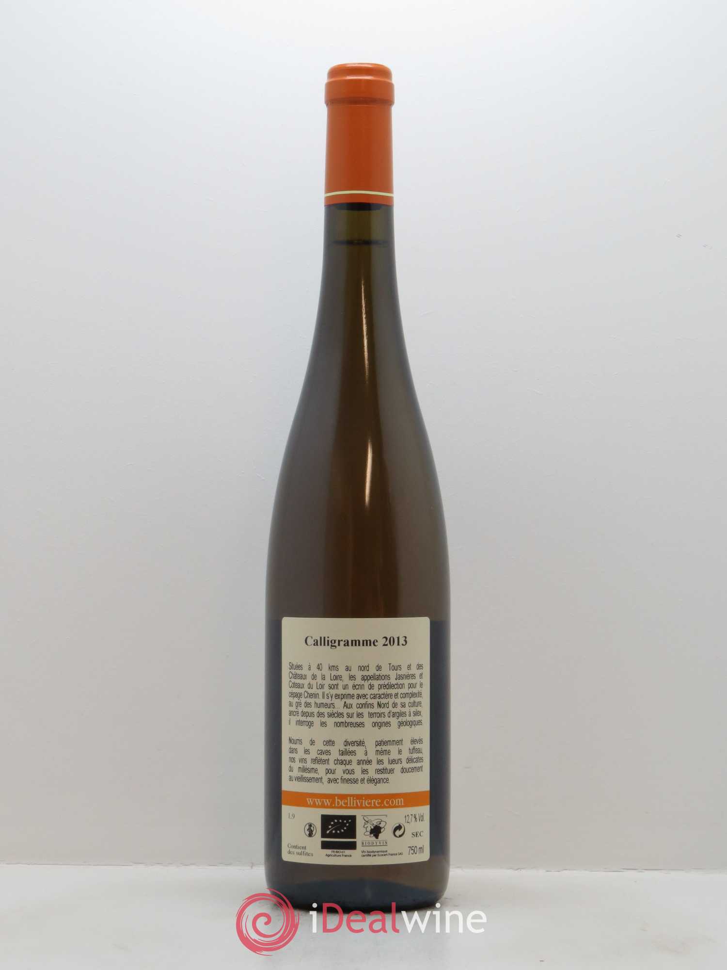 Jasnières Calligramme Domaine de Bellivière 2013 - Lot de 1 bouteille - 1