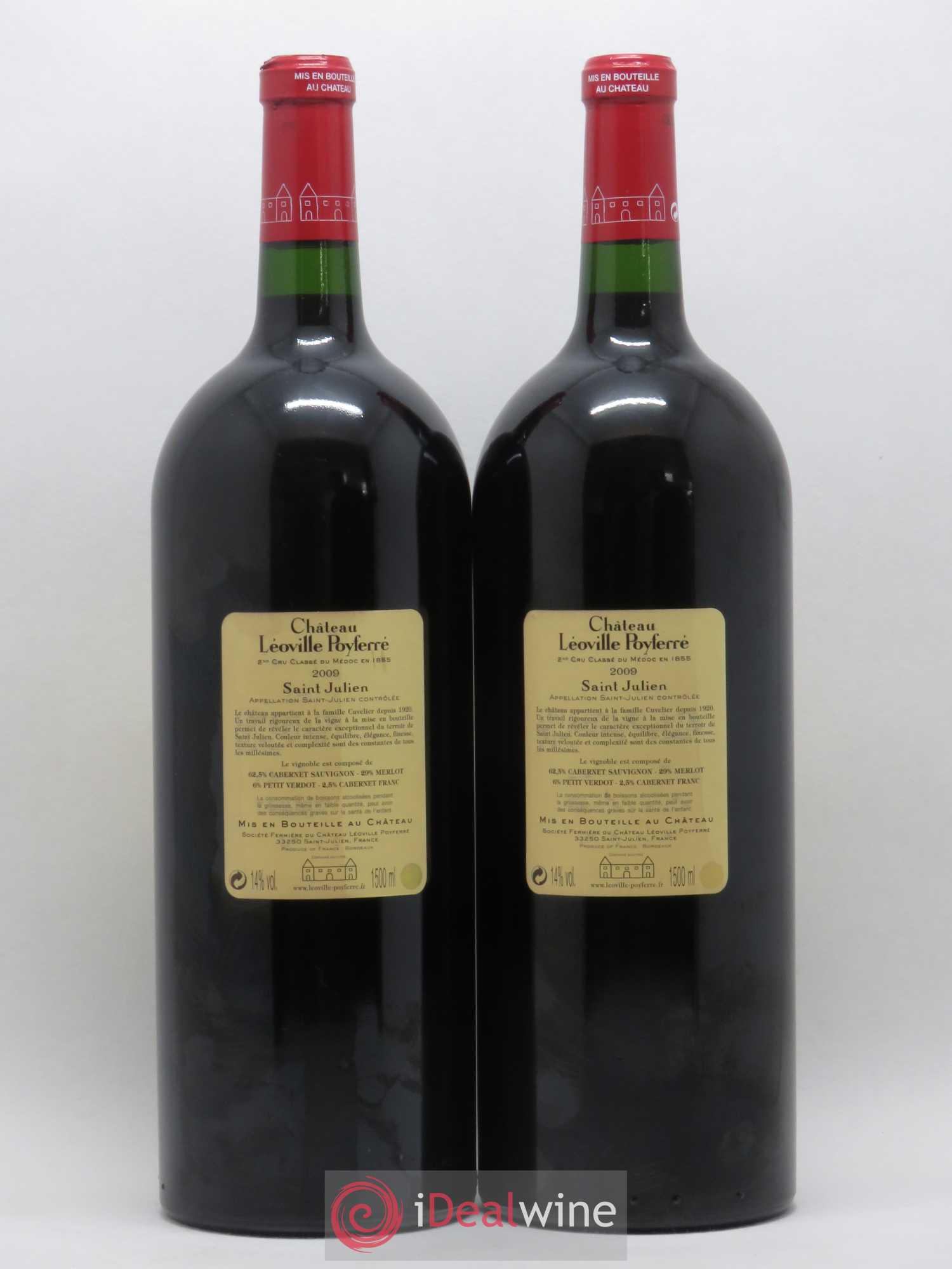 Château Léoville Poyferré 2ème Grand Cru Classé 2009 - Lot de 2 magnums - 1