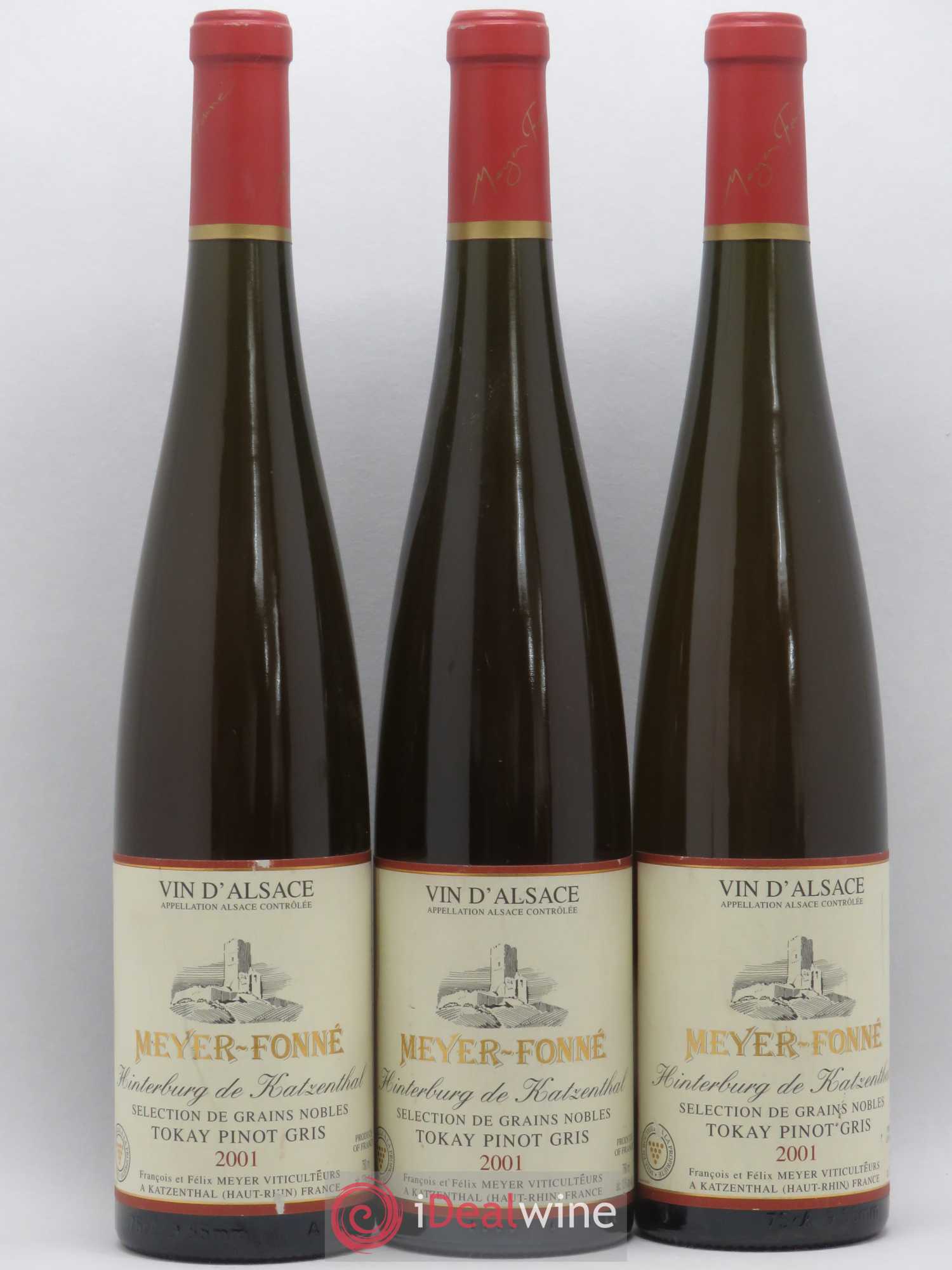 Alsace Pinot Gris Hinterburg de Katzenthal Meyer-Fonné (Domaine) Sélection de Grains Nobles 2001 - Lot de 3 bouteilles - 0