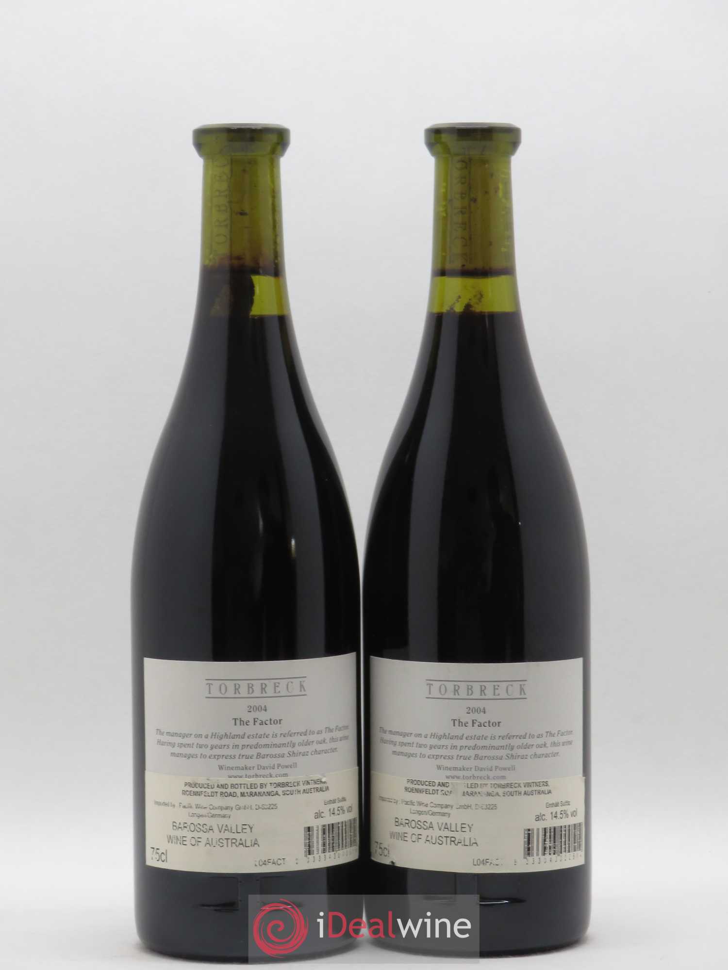 Barossa Valley Torbreck The Factor 2004 - Lot of 2 bottles - 1