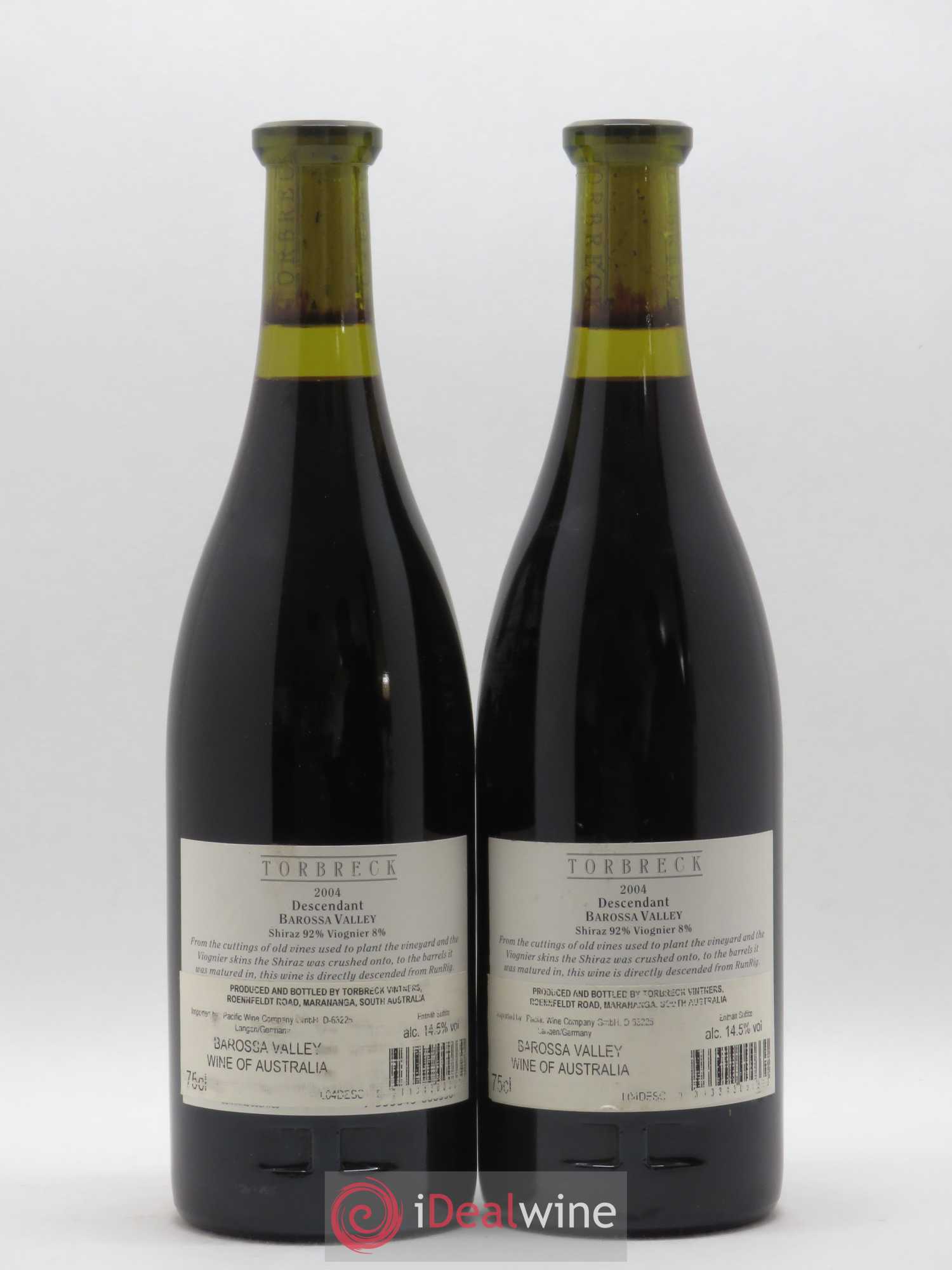 Australie Barossa Valley Descendant Torbreck 2004 - Posten von 2 Flaschen - 1