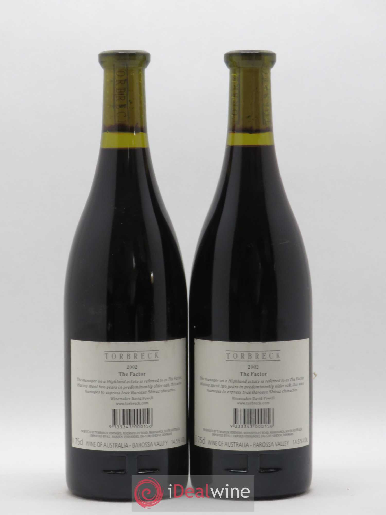 Barossa Valley Torbreck The Factor 2002 - Posten von 2 Flaschen - 1