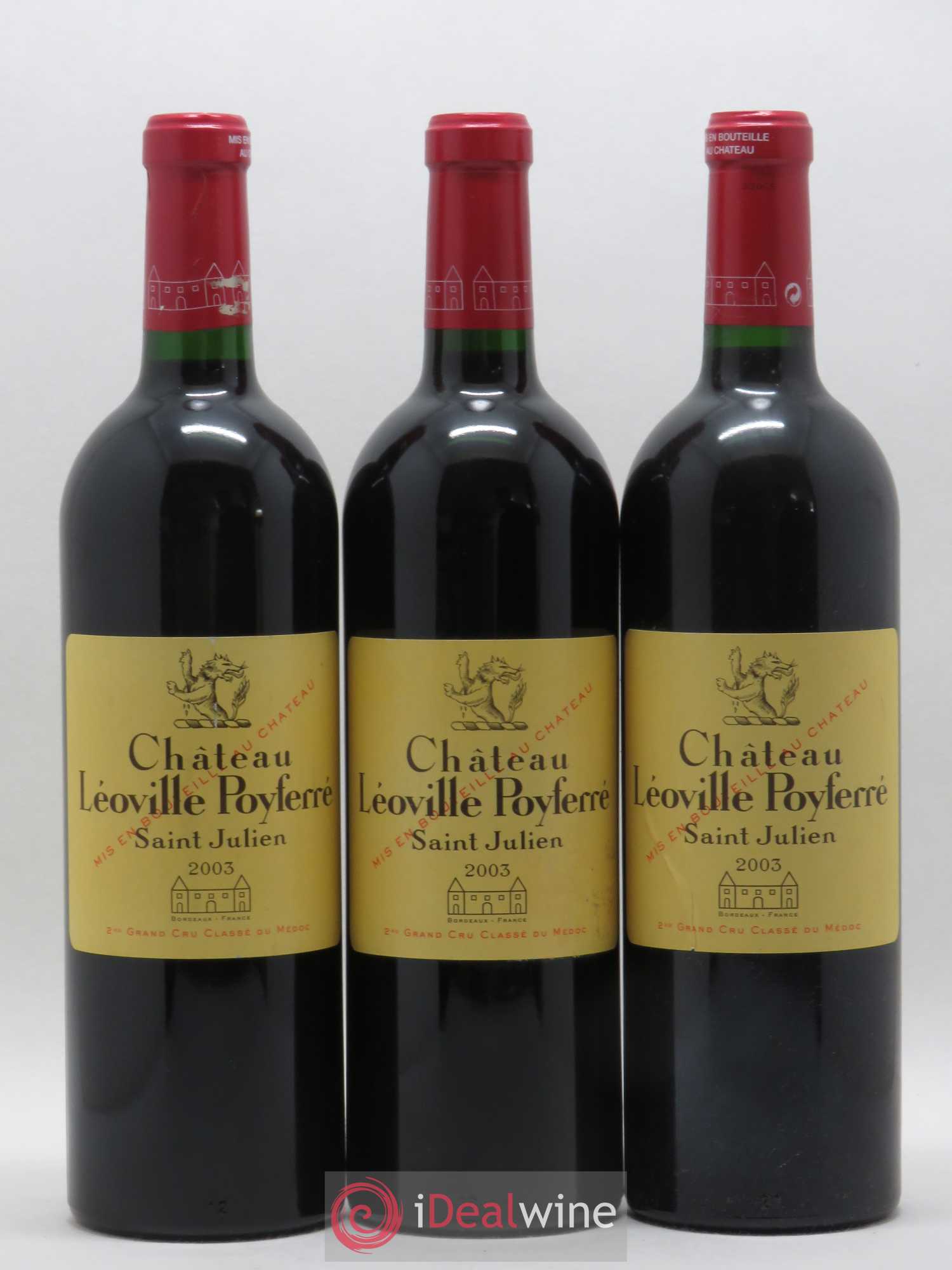 Château Léoville Poyferré 2ème Grand Cru Classé 2003 - Lot de 3 bouteilles - 0