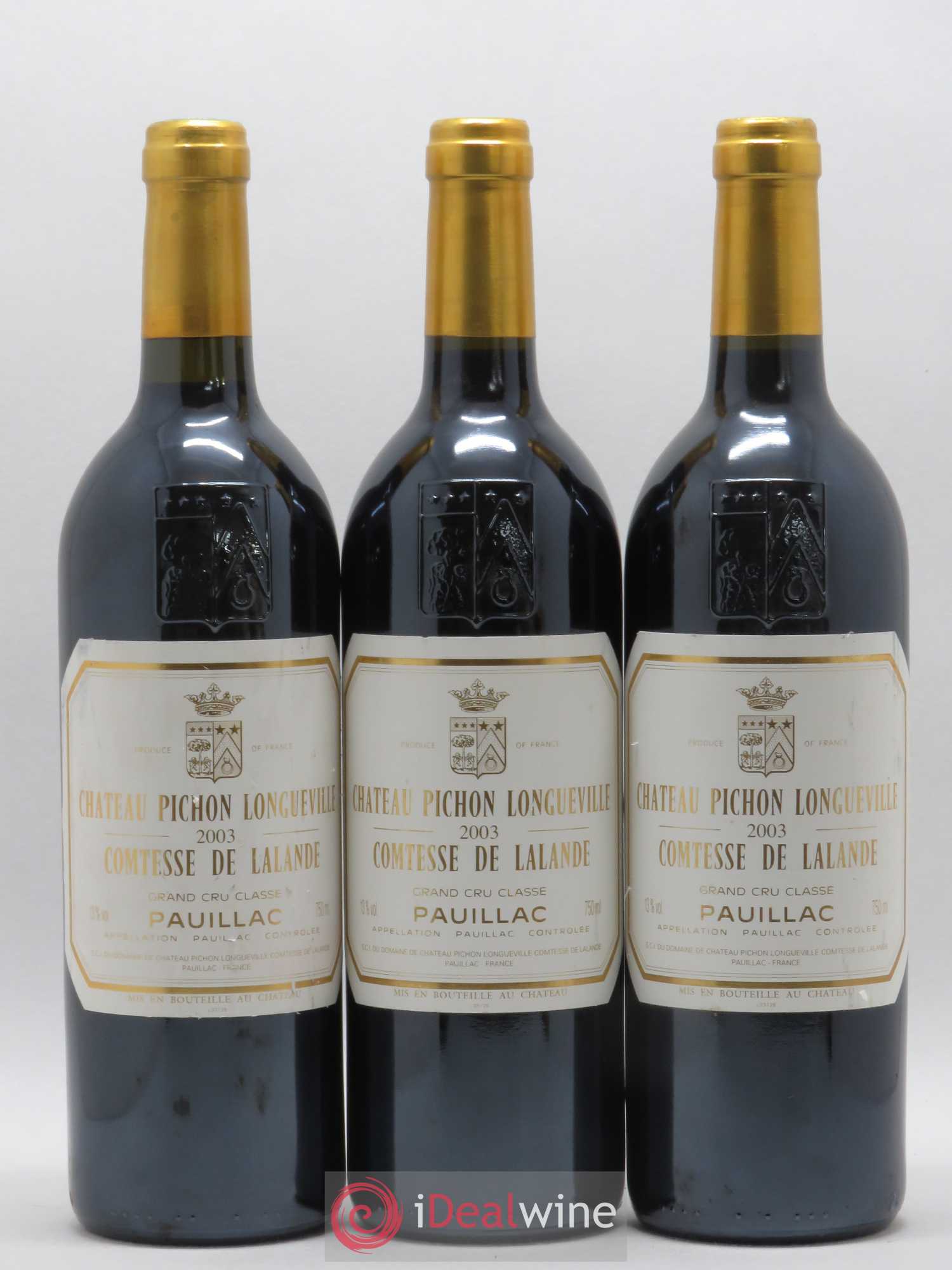 Château Pichon Longueville Comtesse de Lalande 2ème Grand Cru Classé 2003 - Lot de 3 bouteilles - 0