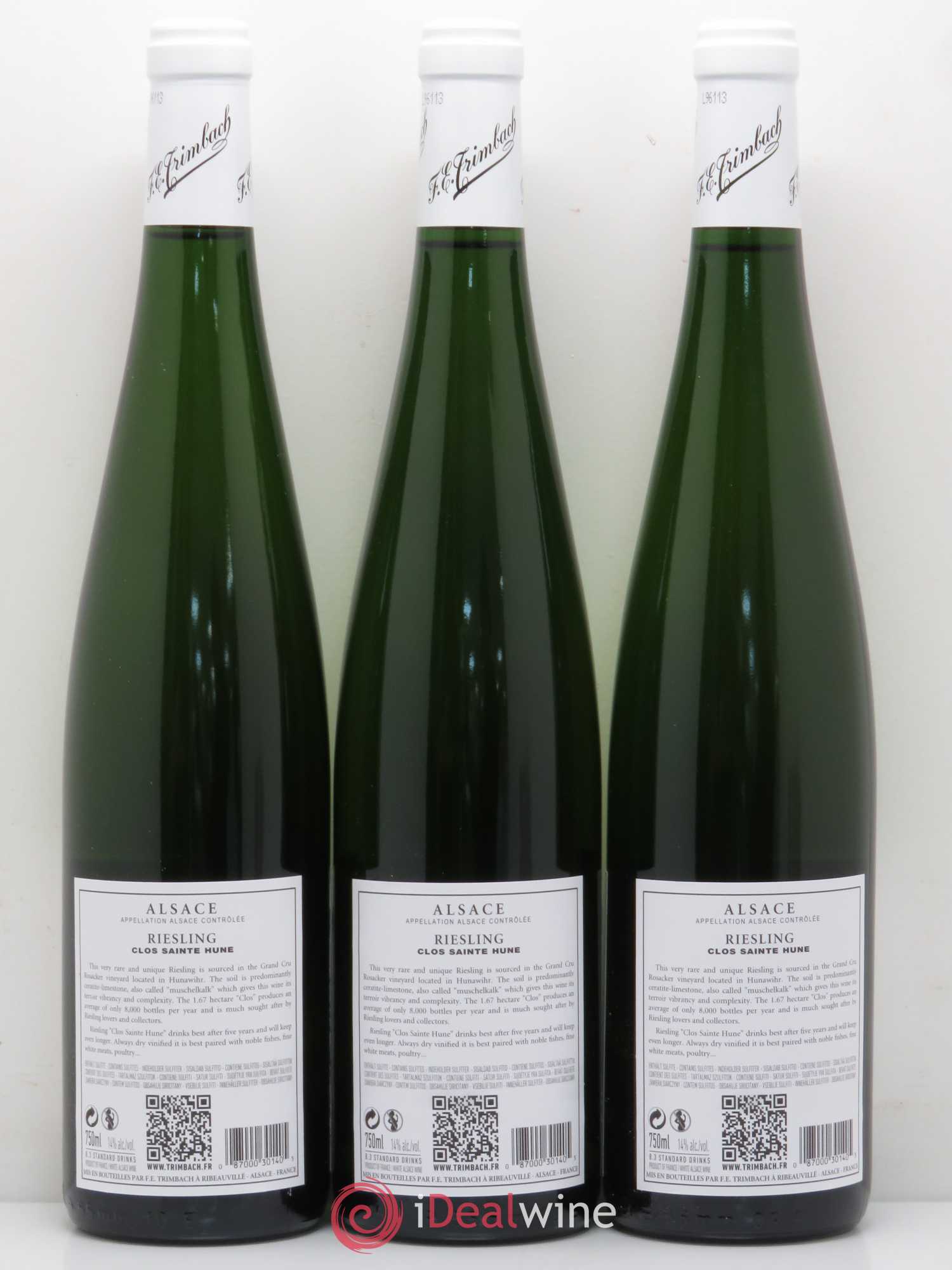 Alsace Riesling Clos Sainte-Hune Trimbach (Domaine) 2011 - Lot de 3 bouteilles - 1