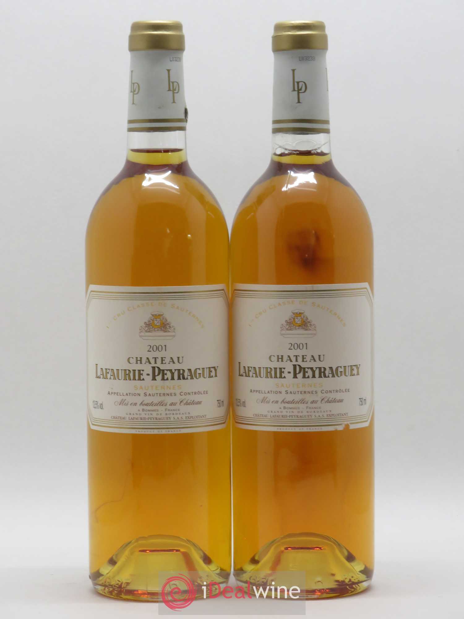 Château Lafaurie-Peyraguey 1er Grand Cru Classé 2001 - Lotto di 2 bottiglie - 0