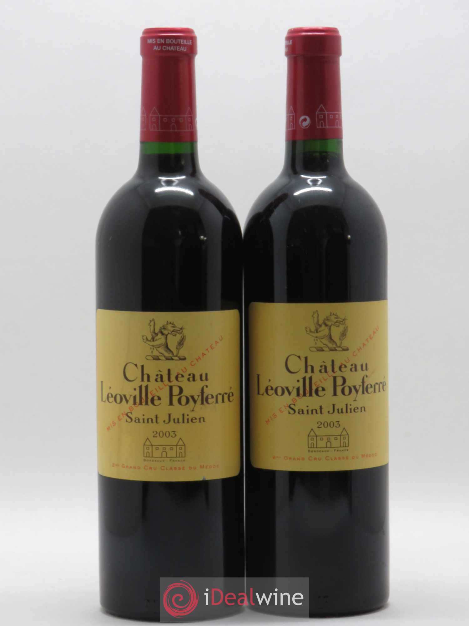 Château Léoville Poyferré 2ème Grand Cru Classé 2003 - Lot de 2 bouteilles - 0