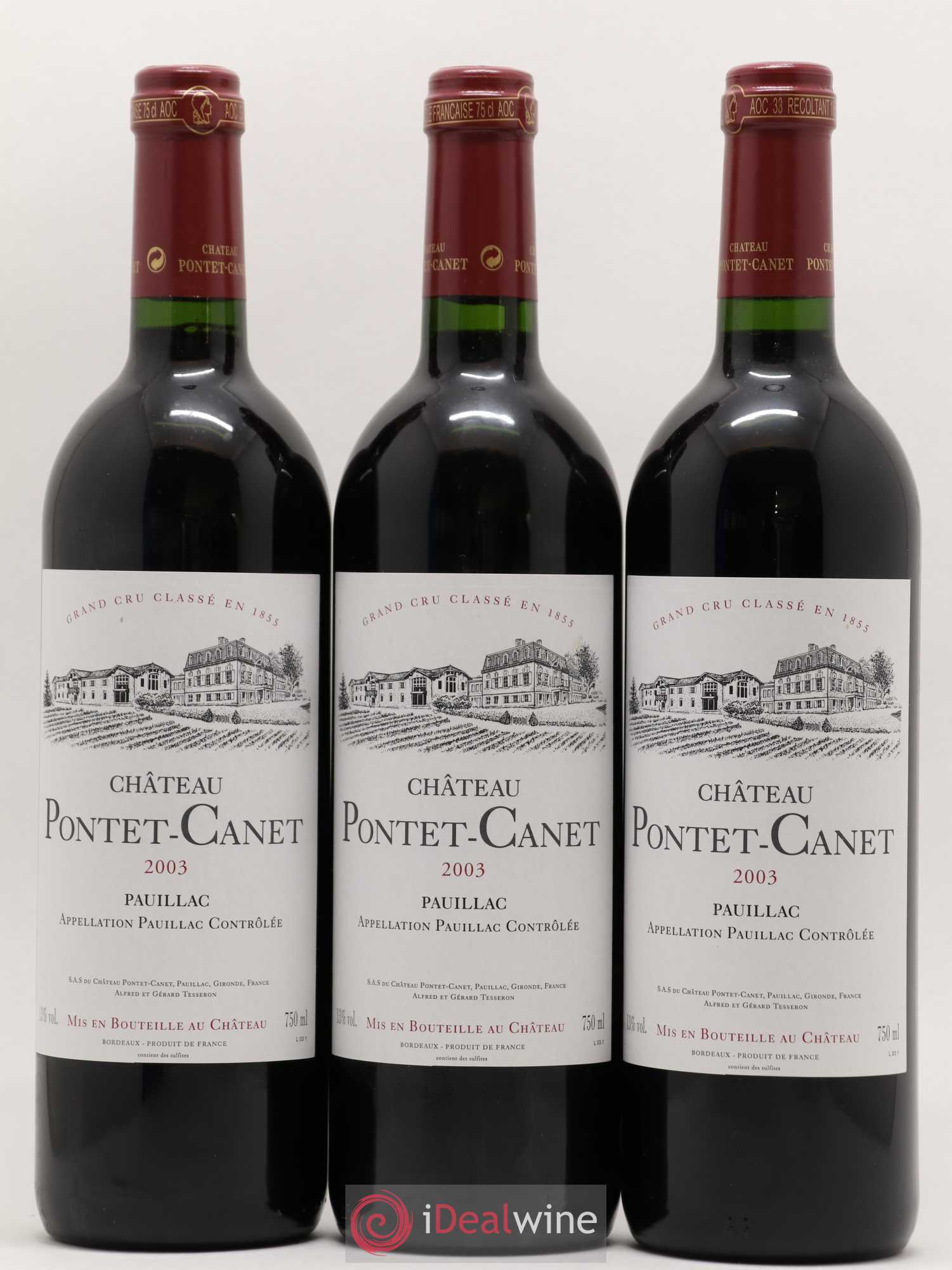 Château Pontet Canet 5ème Grand Cru Classé 2003 - Lot de 12 bouteilles - 1