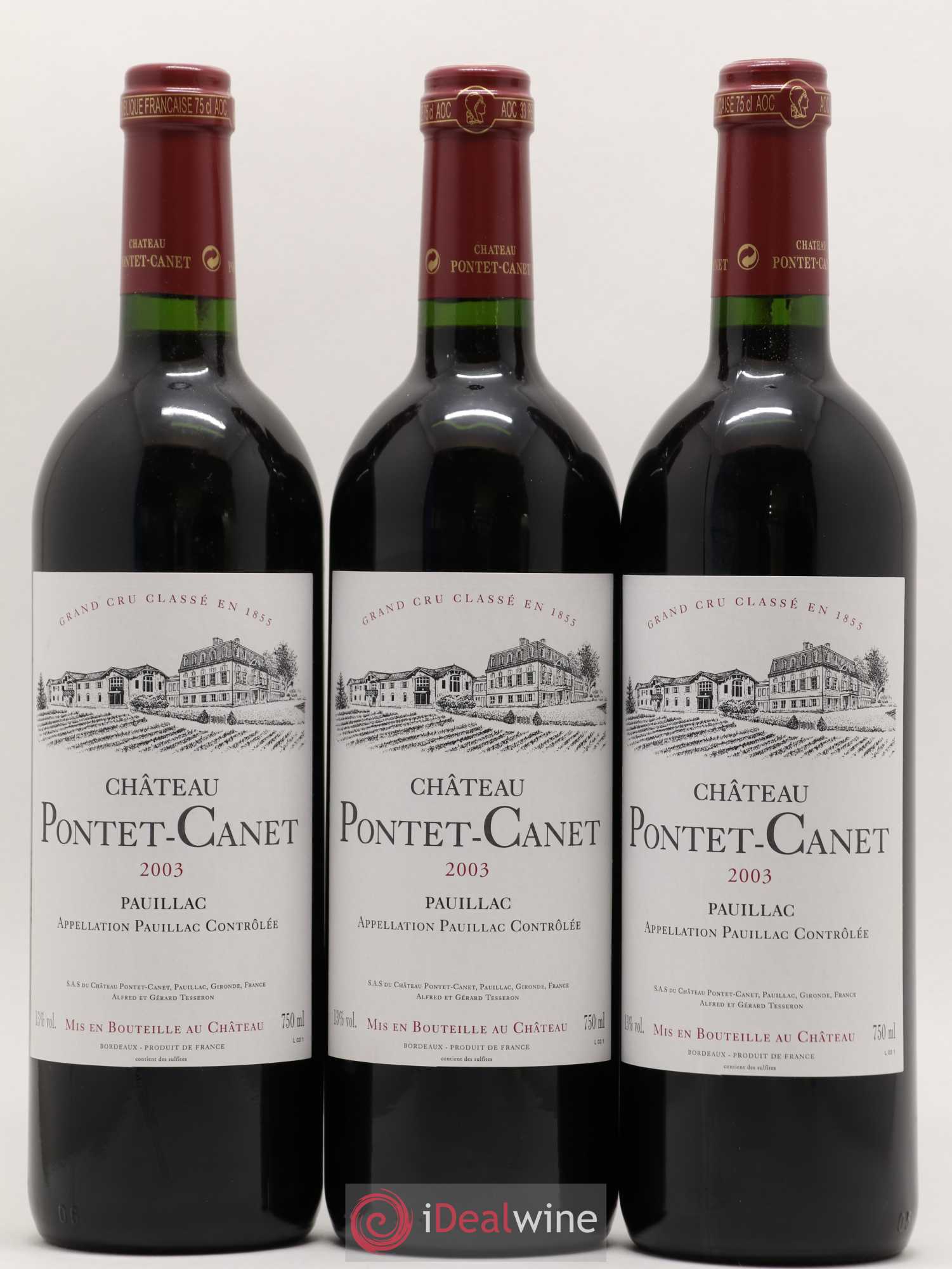 Château Pontet Canet 5ème Grand Cru Classé 2003 - Lot de 12 bouteilles - 2