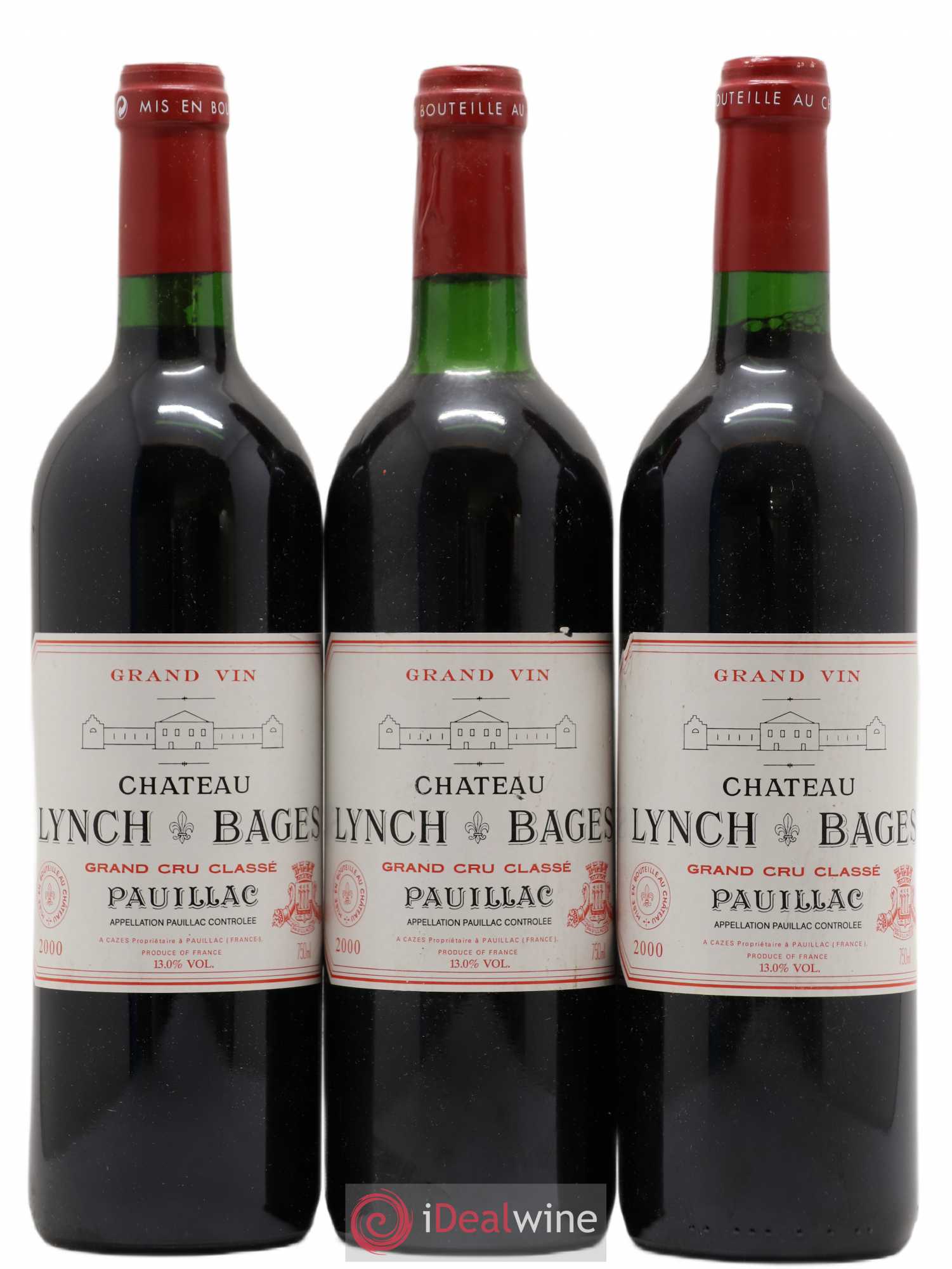 Château Lynch Bages 5ème Grand Cru Classé 2000 - Lot de 3 bouteilles - 0