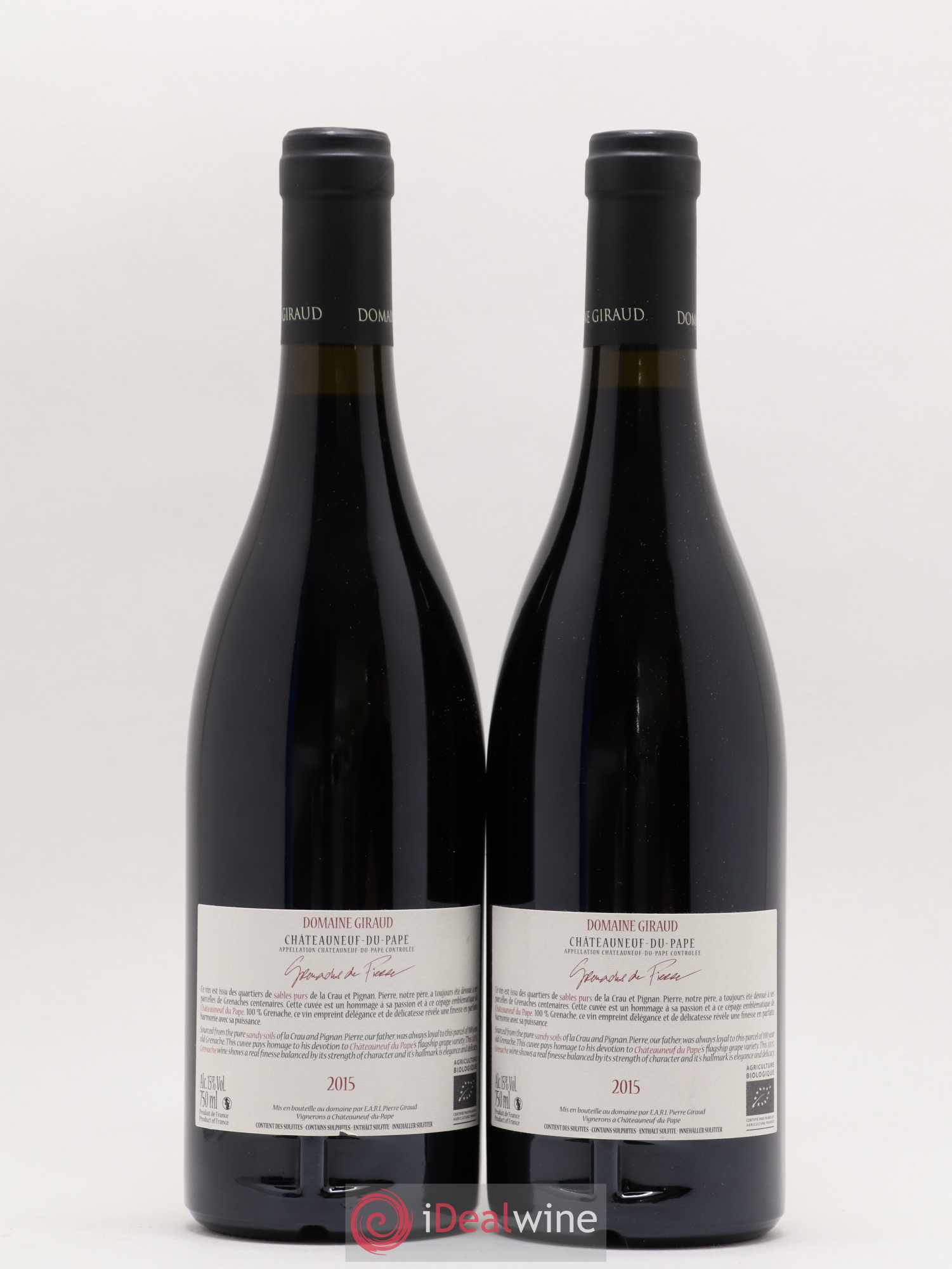 Châteauneuf-du-Pape Les Grenaches De Pierre Giraud (Domaine) 2015 - Lot de 2 bouteilles - 1