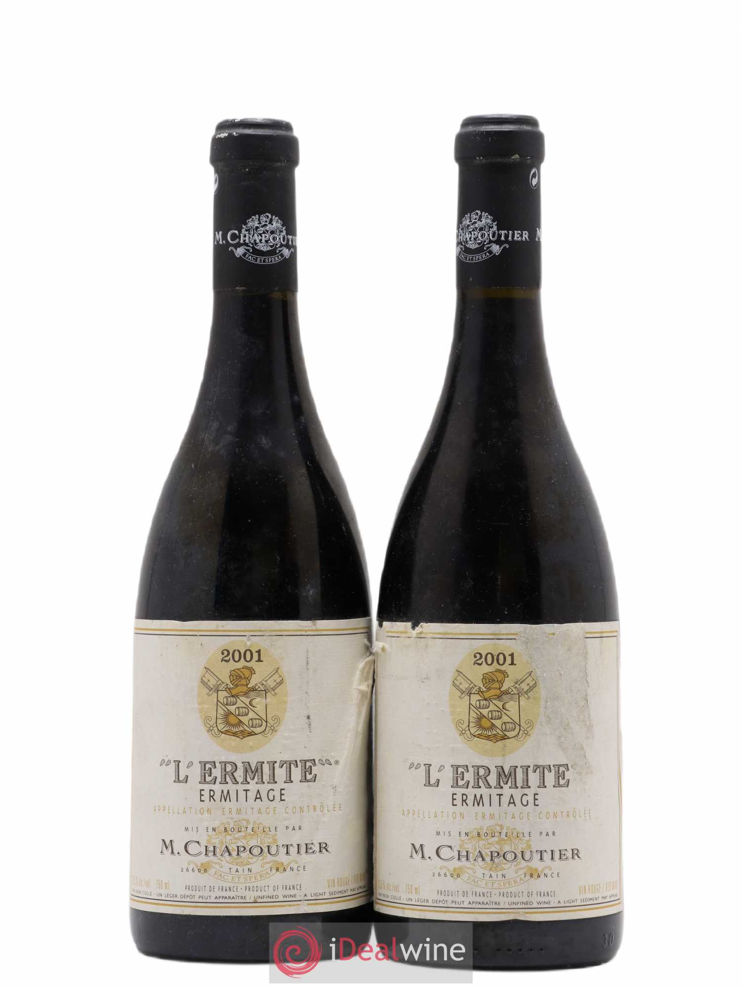 Hermitage Ermitage l'Ermite Chapoutier 2001 - Lot de 2 bouteilles - 0