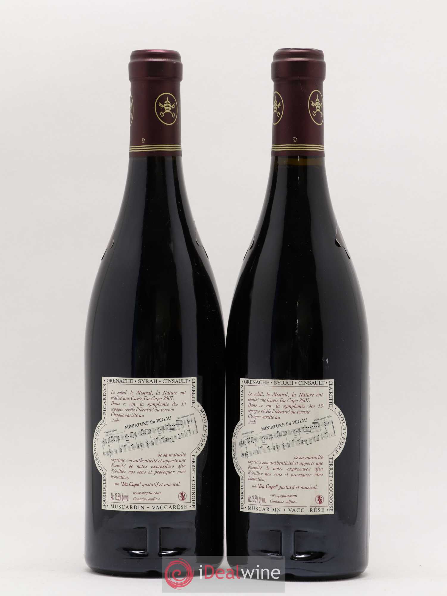 Châteauneuf-du-Pape Domaine du Pégau Cuvée Da Capo Paul et Laurence Féraud 2007 - Lot de 2 bouteilles - 1