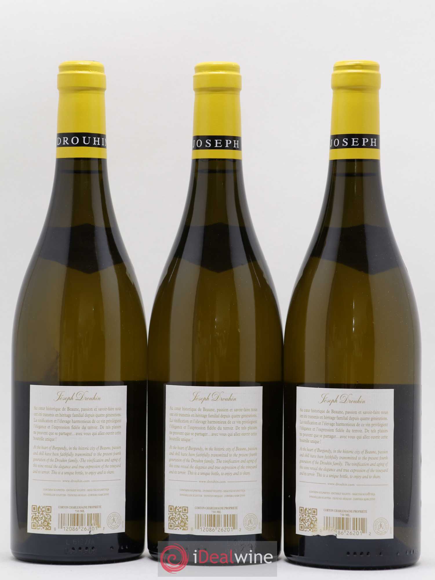 Corton-Charlemagne Grand Cru Joseph Drouhin (sans prix de réserve) 2012 - Lot de 3 bouteilles - 1