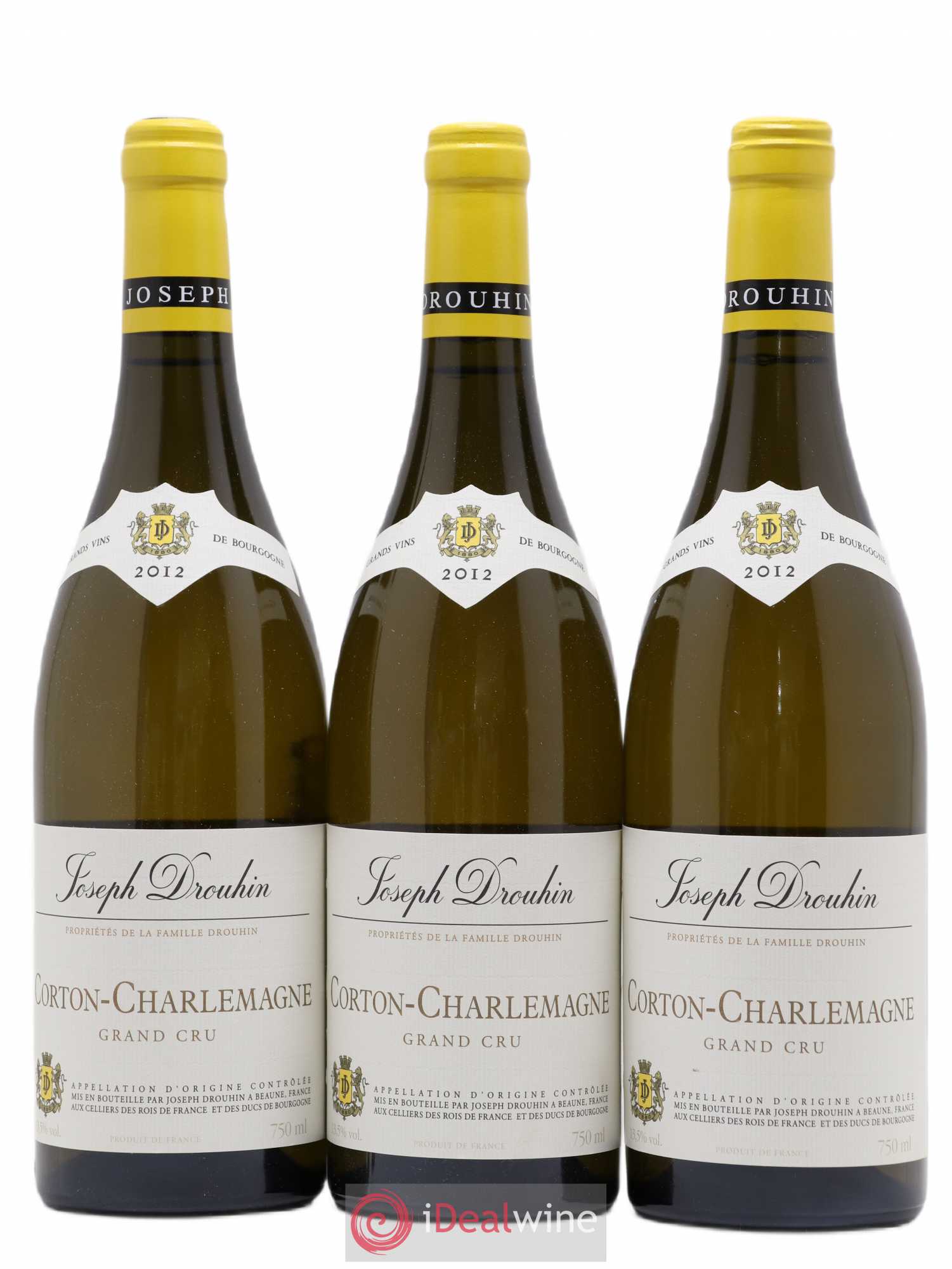 Corton-Charlemagne Grand Cru Joseph Drouhin (sans prix de réserve) 2012 - Lot de 3 bouteilles - 0