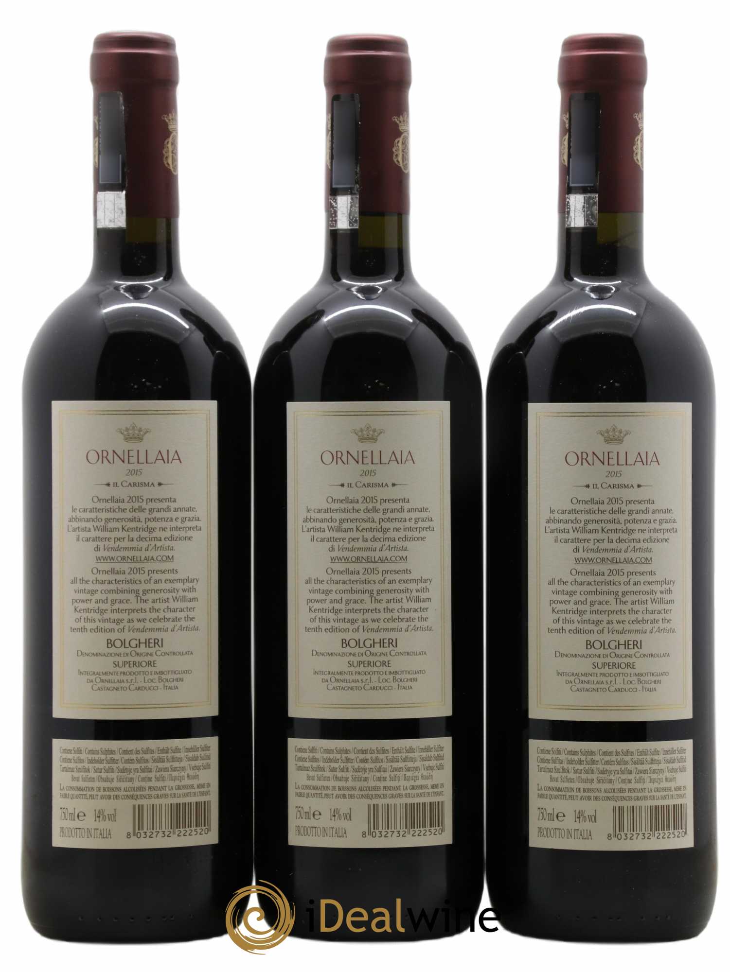 Bolgheri DOC Superiore Ornellaia Tenuta Dell'Ornellaia - Frescobaldi Il Carisma 2015 - Lot de 6 bouteilles - 2