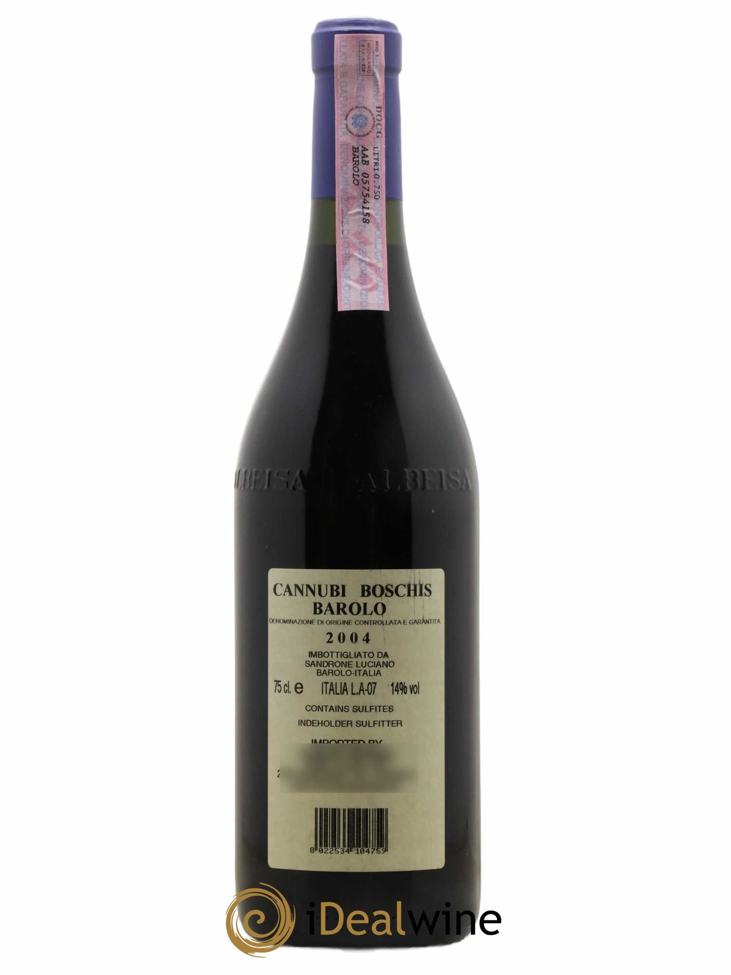 Barolo DOCG Aleste (anciennement Cannubi Boschis) Luciano Sandrone 2004 - Lot de 1 bouteille - 1