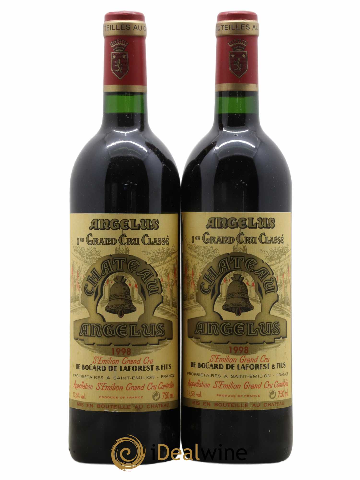 Château Angélus 1er Grand Cru Classé A 1998 - Lot de 2 bouteilles - 0
