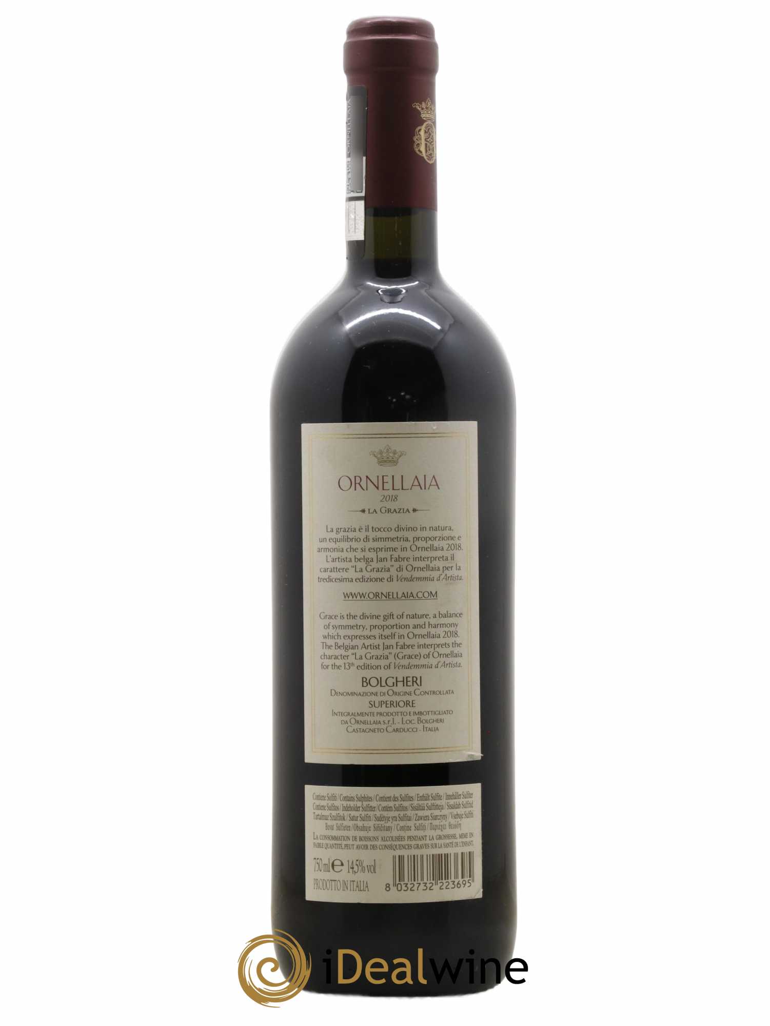 Bolgheri DOC Superiore Ornellaia Tenuta Dell'Ornellaia - Frescobaldi La Grazia Jan Fabre 2018 - Lot of 1 bottle - 1