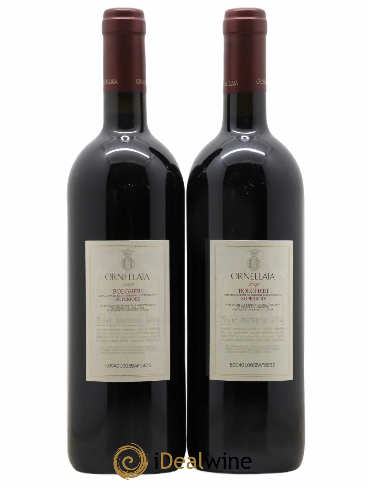 Bolgheri DOC Superiore Ornellaia Tenuta Dell'Ornellaia - Frescobaldi 2009 - Lot de 2 bouteilles - 1