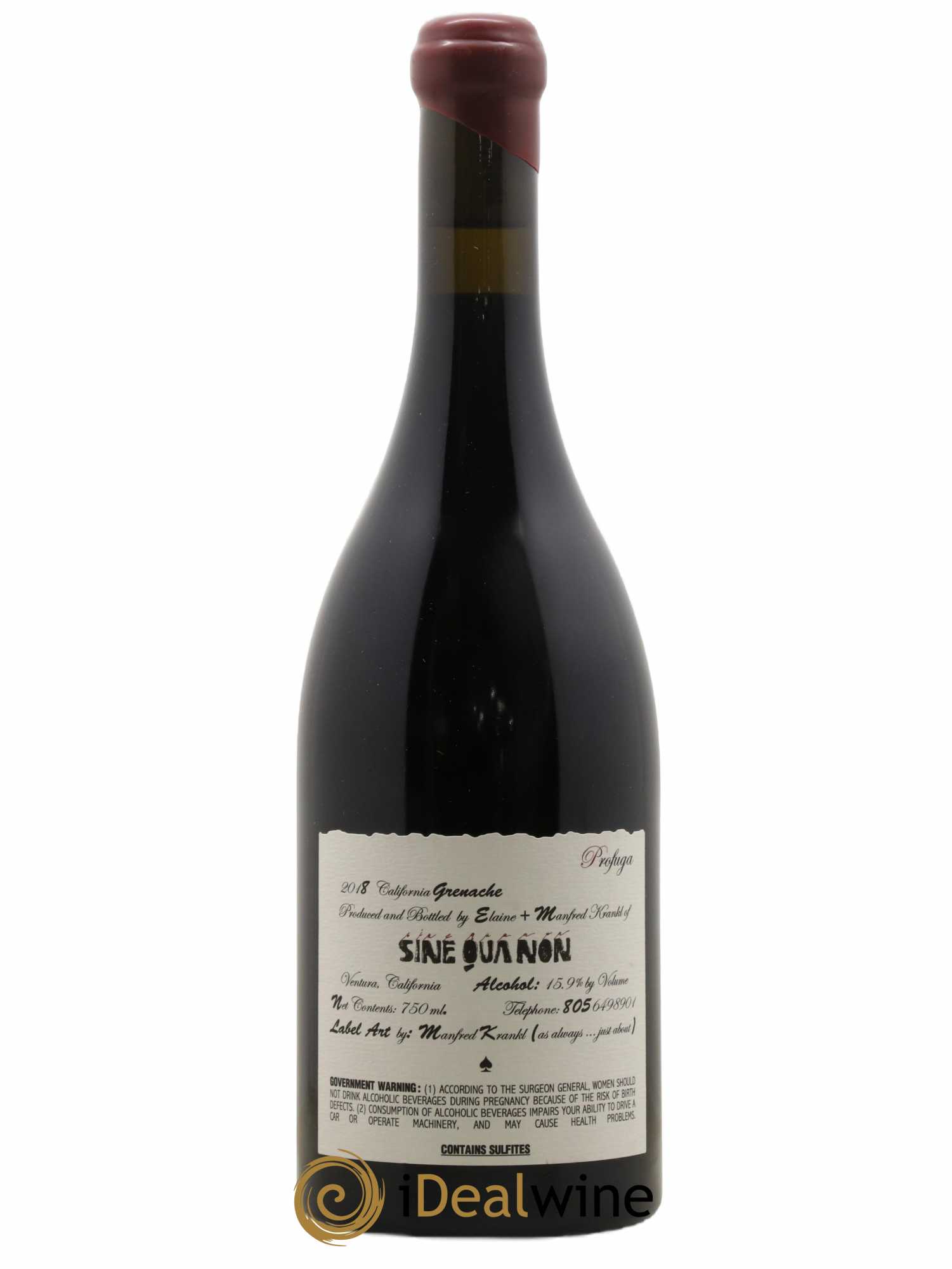 USA Profuga Sine Qua Non Grenache Manfred Krankl 2018 - Posten von 1 Flasche - 1