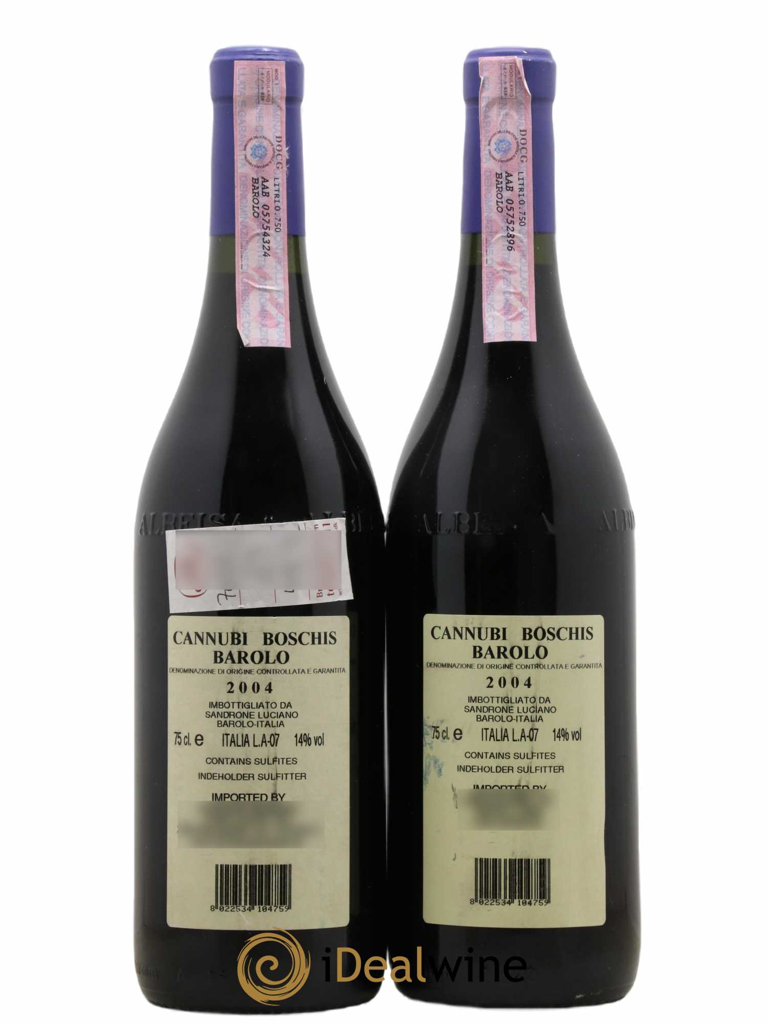 Barolo DOCG Aleste (anciennement Cannubi Boschis) Luciano Sandrone 2004 - Lot de 2 bouteilles - 1