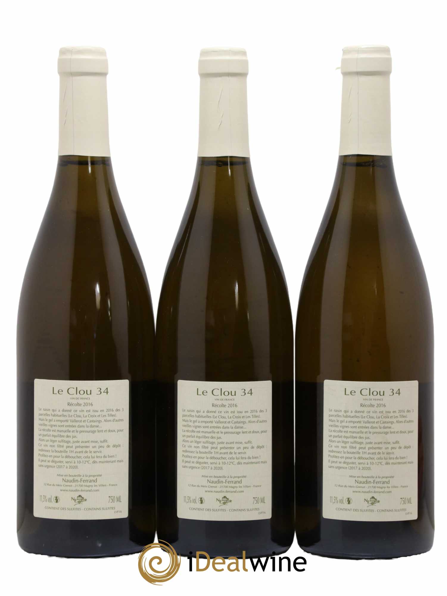 Vin de France Le Clou 34 Naudin-Ferrand (Domaine) 2016 - Lot de 3 bouteilles - 1