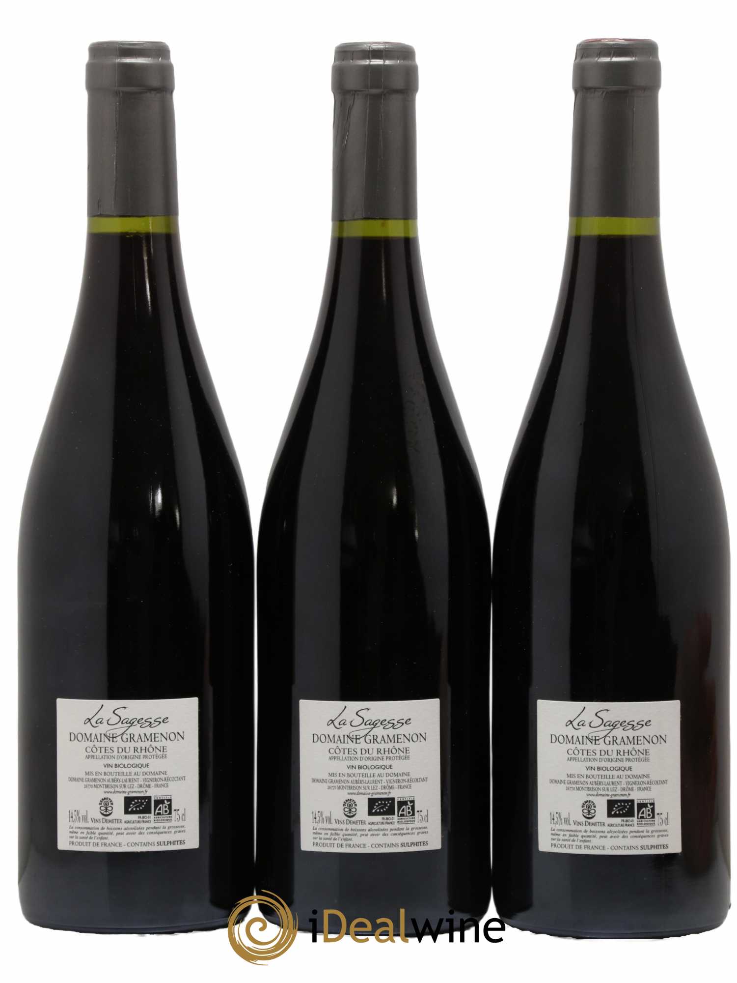 Côtes-du-Rhône La Sagesse Gramenon (Domaine) 2020 - Lot de 3 bouteilles - 1