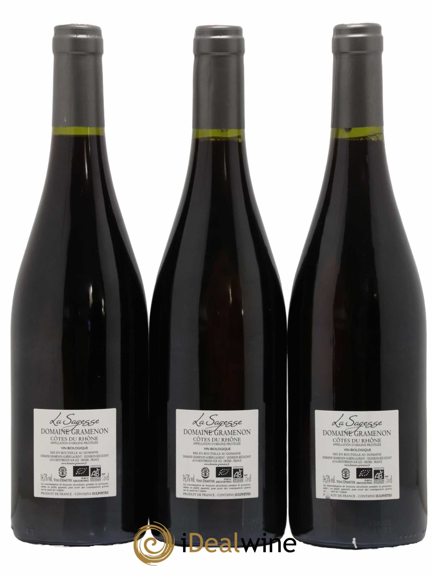 Côtes-du-Rhône La Sagesse Gramenon (Domaine) 2020 - Lot de 3 bouteilles - 1