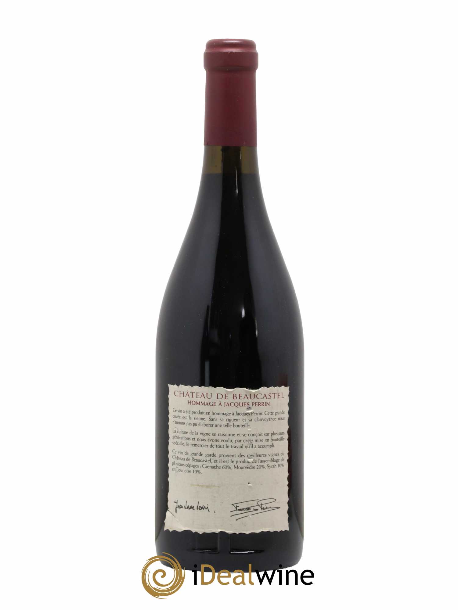 Châteauneuf-du-Pape Château de Beaucastel Hommage à Jacques Perrin Famille Perrin 1998 - Lot de 1 bouteille - 1