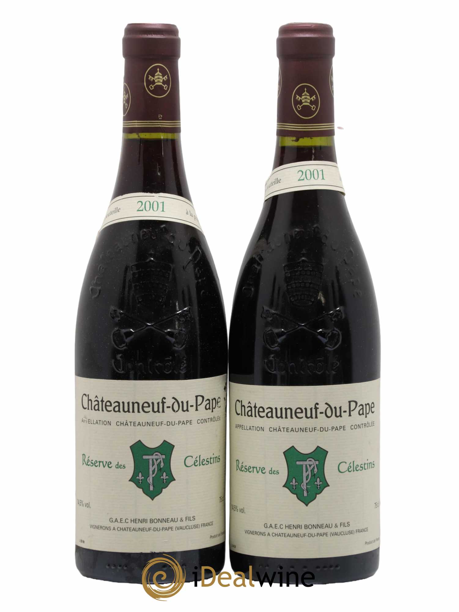 Châteauneuf-du-Pape Réserve des Célestins Henri Bonneau & Fils 2001 - Lot de 2 bouteilles - 0