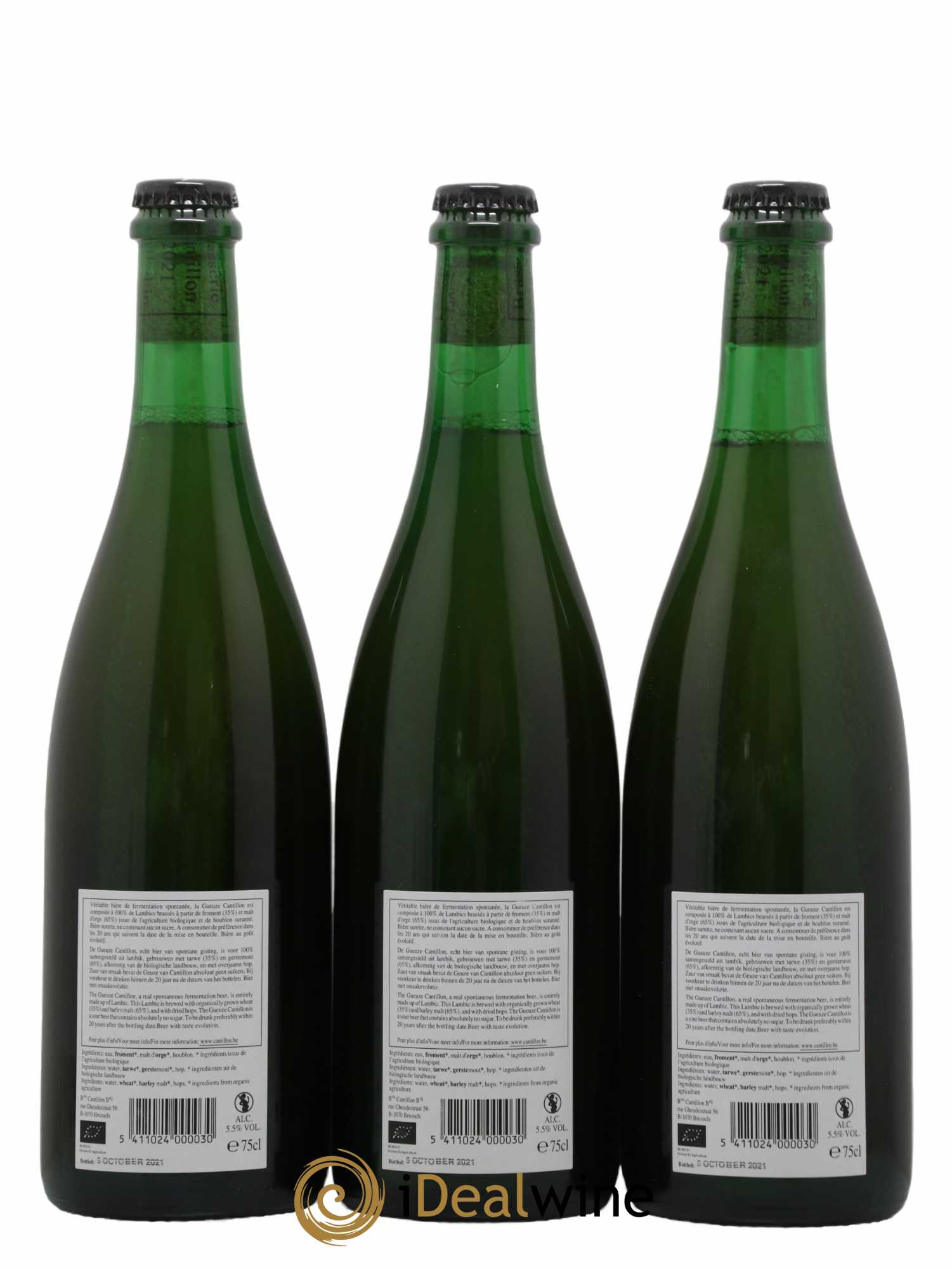 Bière Gueuze 100% Lambic Maison Cantillon - Lot de 3 bouteilles - 1