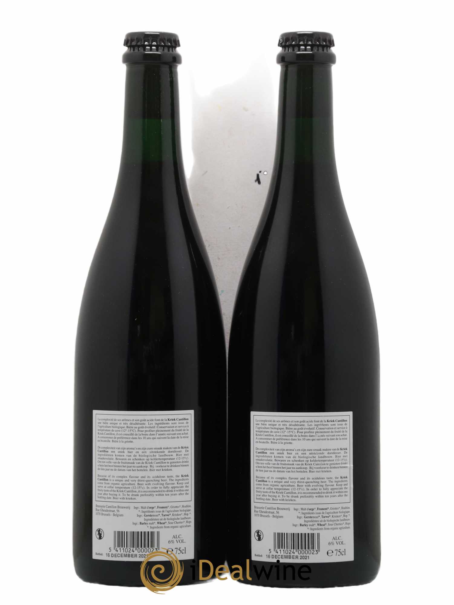 Bière Bière Kriek 100% Lambic Maison Cantillon - Lot de 2 bouteilles - 1