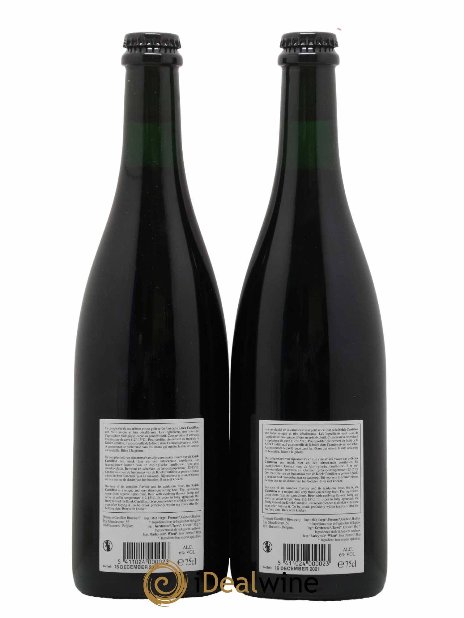 Bière Bière Kriek 100% Lambic Maison Cantillon - Lot de 2 bouteilles - 1