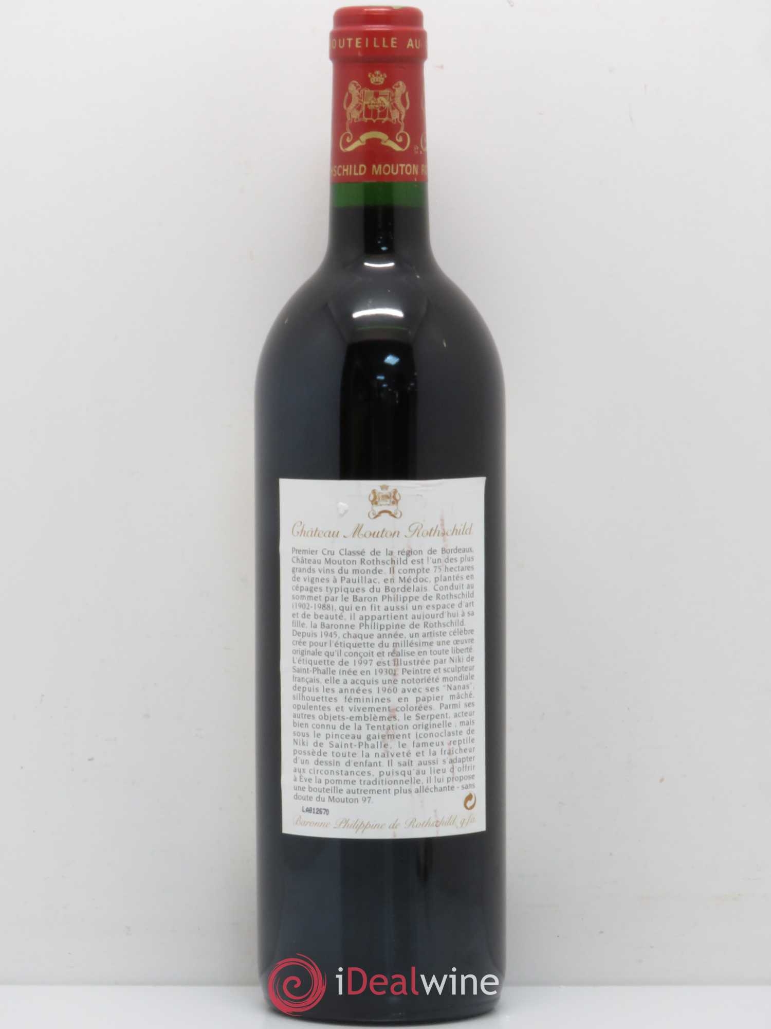 Château Mouton Rothschild 1er Grand Cru Classé 1997 - Lot de 1 bouteille - 1