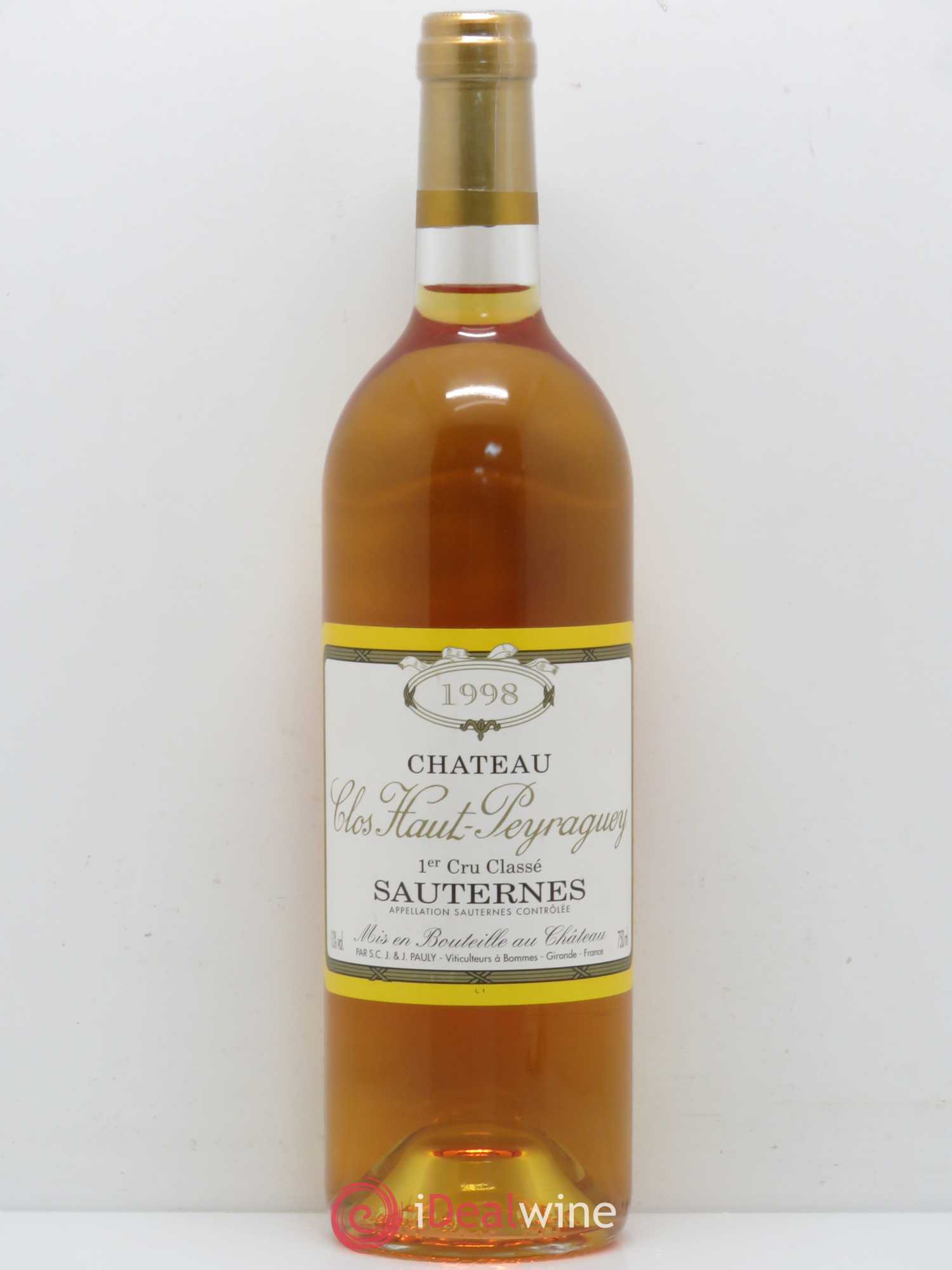 Clos Haut-Peyraguey 1er Grand Cru Classé 1998 - Lotto di 1 bottiglia - 0