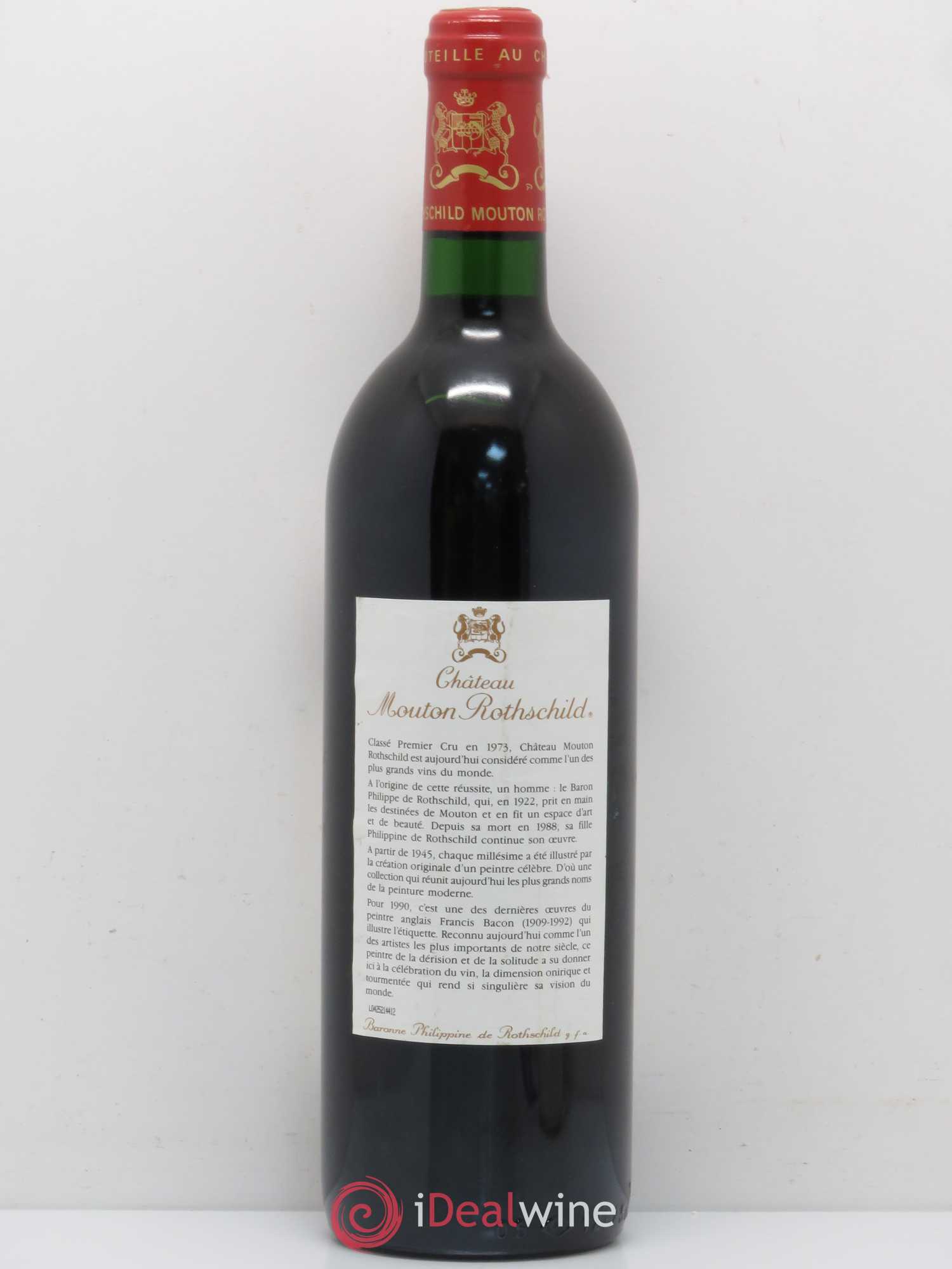Château Mouton Rothschild 1er Grand Cru Classé 1990 - Lot de 1 bouteille - 1