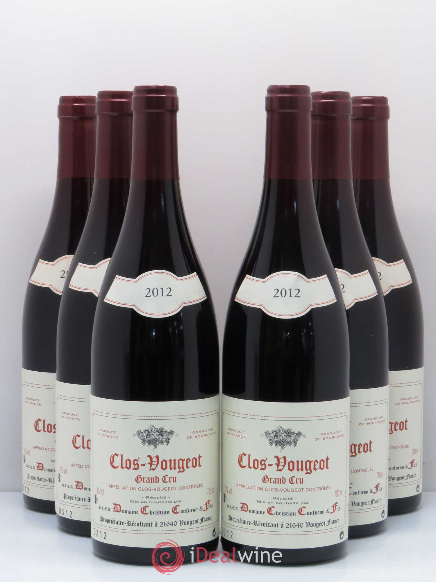 Clos de Vougeot Grand Cru Christian Confuron 2012 - Lot de 6 bouteilles - 0