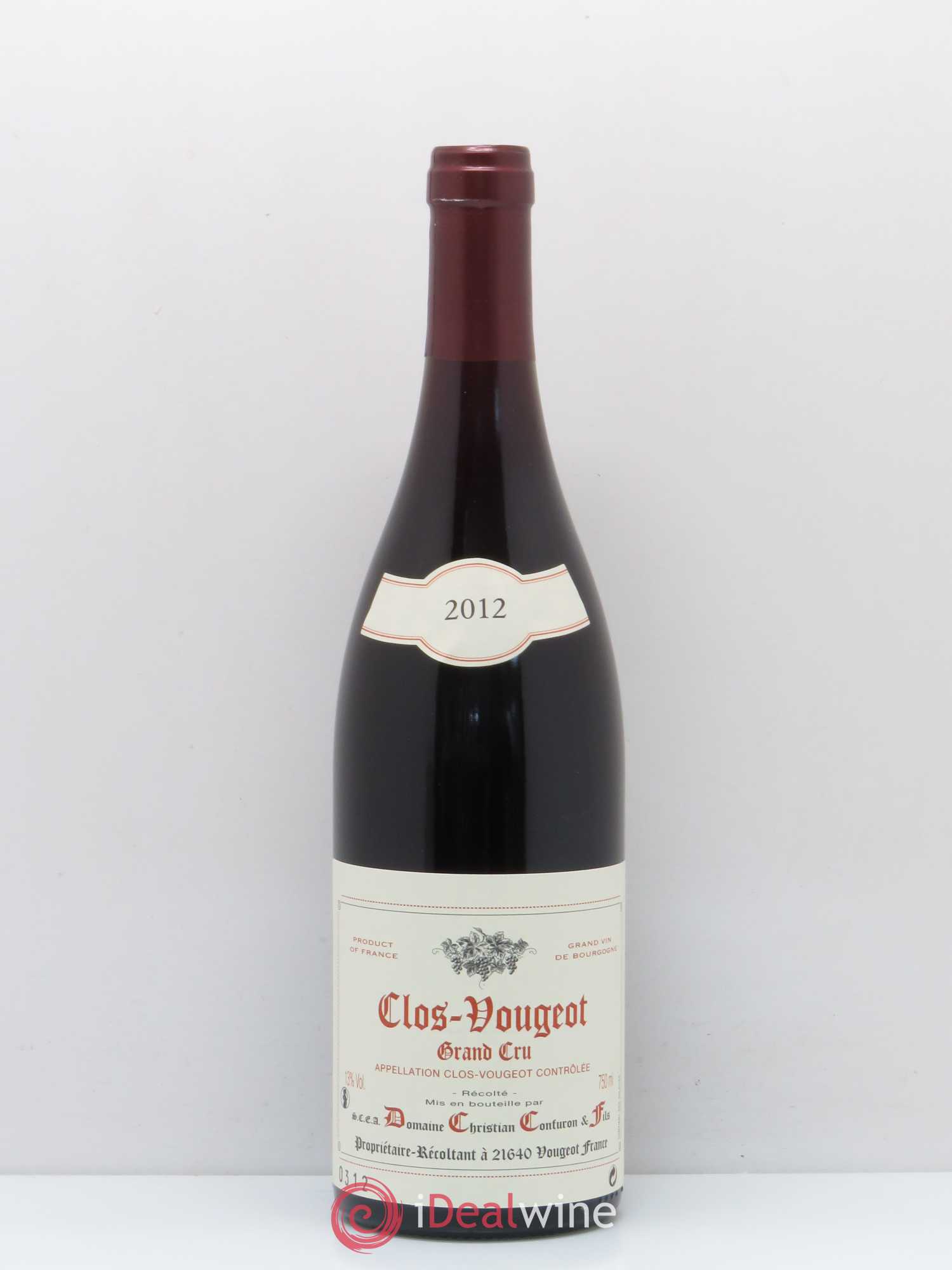 Clos de Vougeot Grand Cru Christian Confuron 2012 - Lot de 1 bouteille - 0