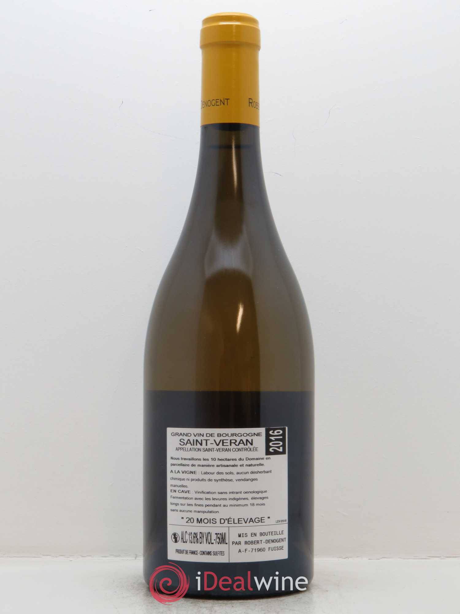 Saint-Véran Les Pommards Vieilles Vignes Robert Denogent (Domaine) 2016 - Lot de 1 bouteille - 1
